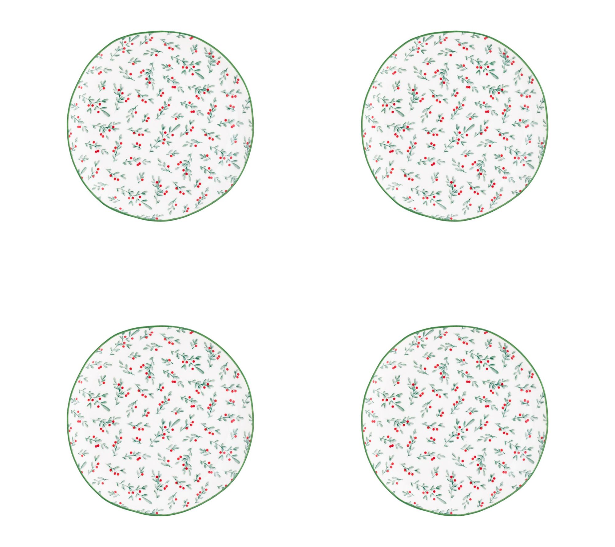 10 Strawberry Street Set of 4 Bella Holiday Appetizer Plates