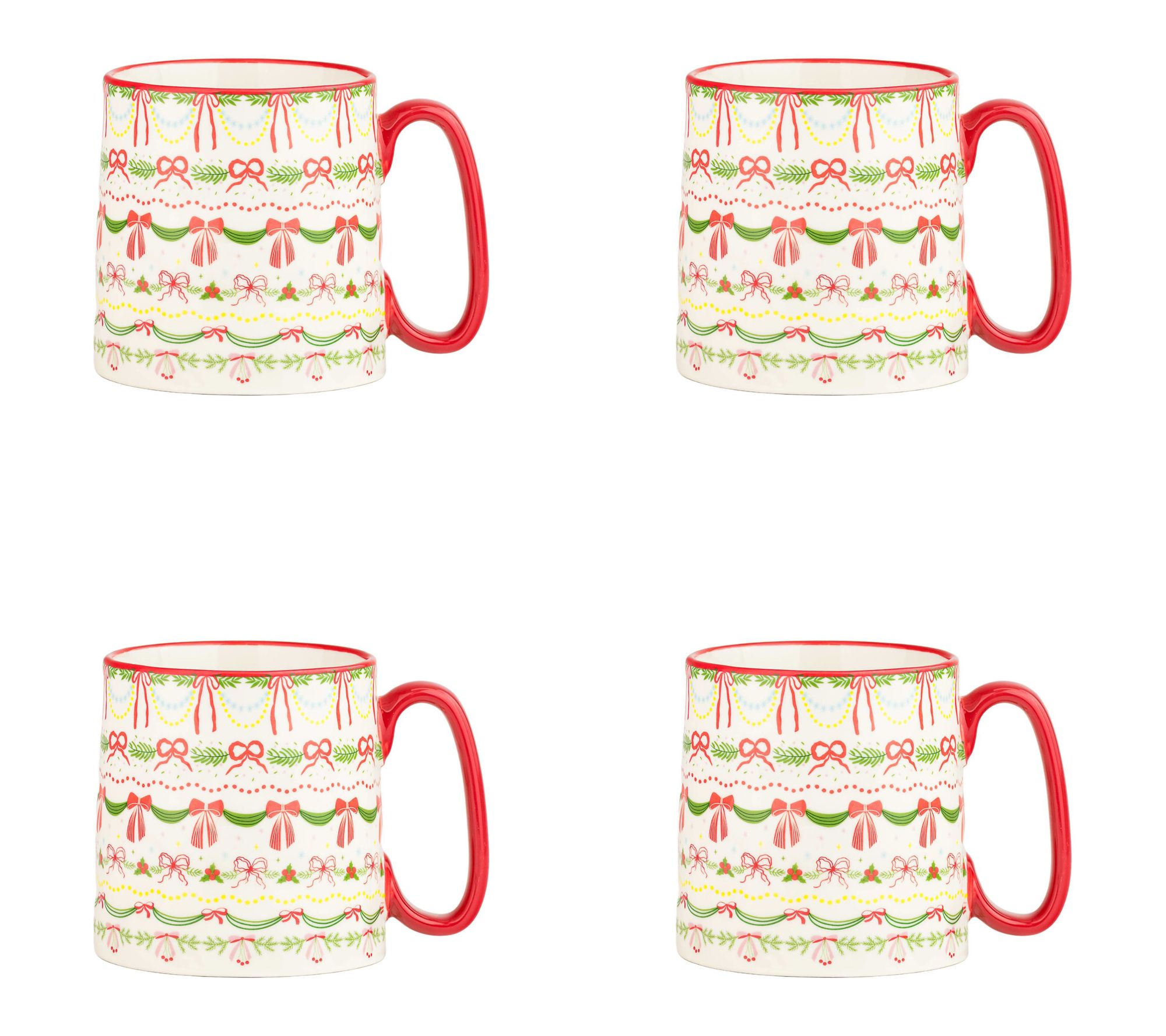 10 Strawberry Street Bella Holiday Mug, Set of 4