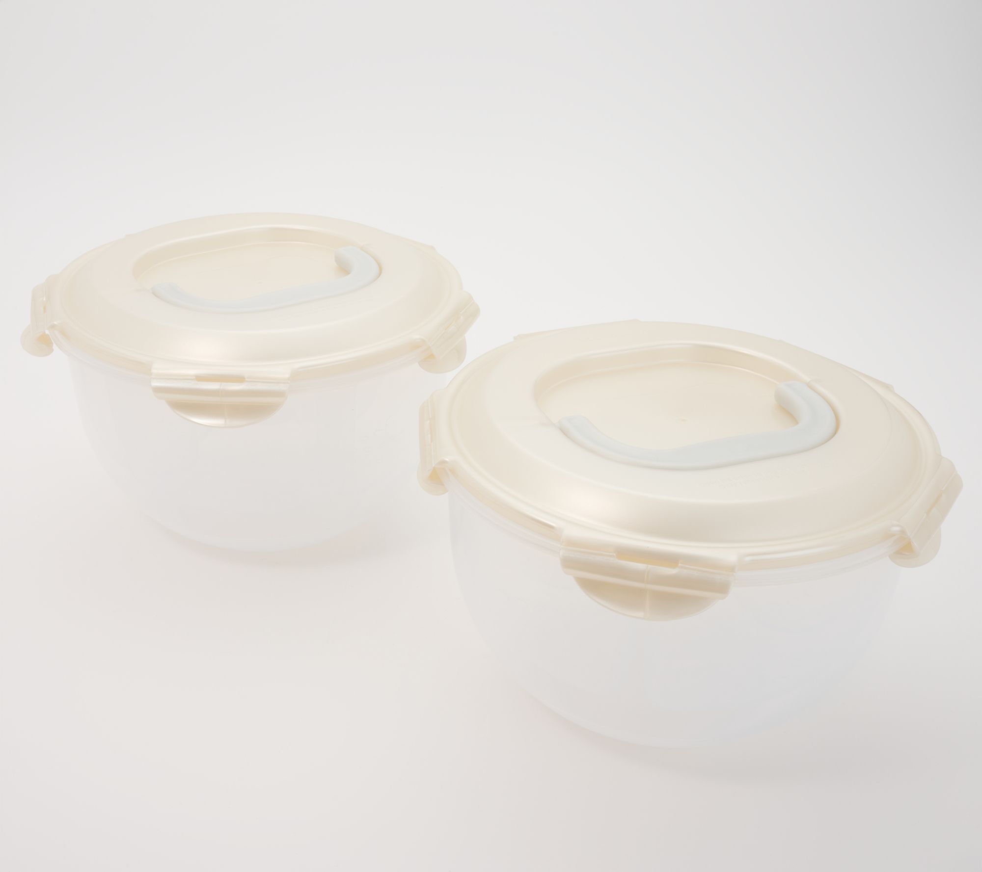 LocknLock S/2 17-Cup To-Go Bowls with Handle Lids & Dividers