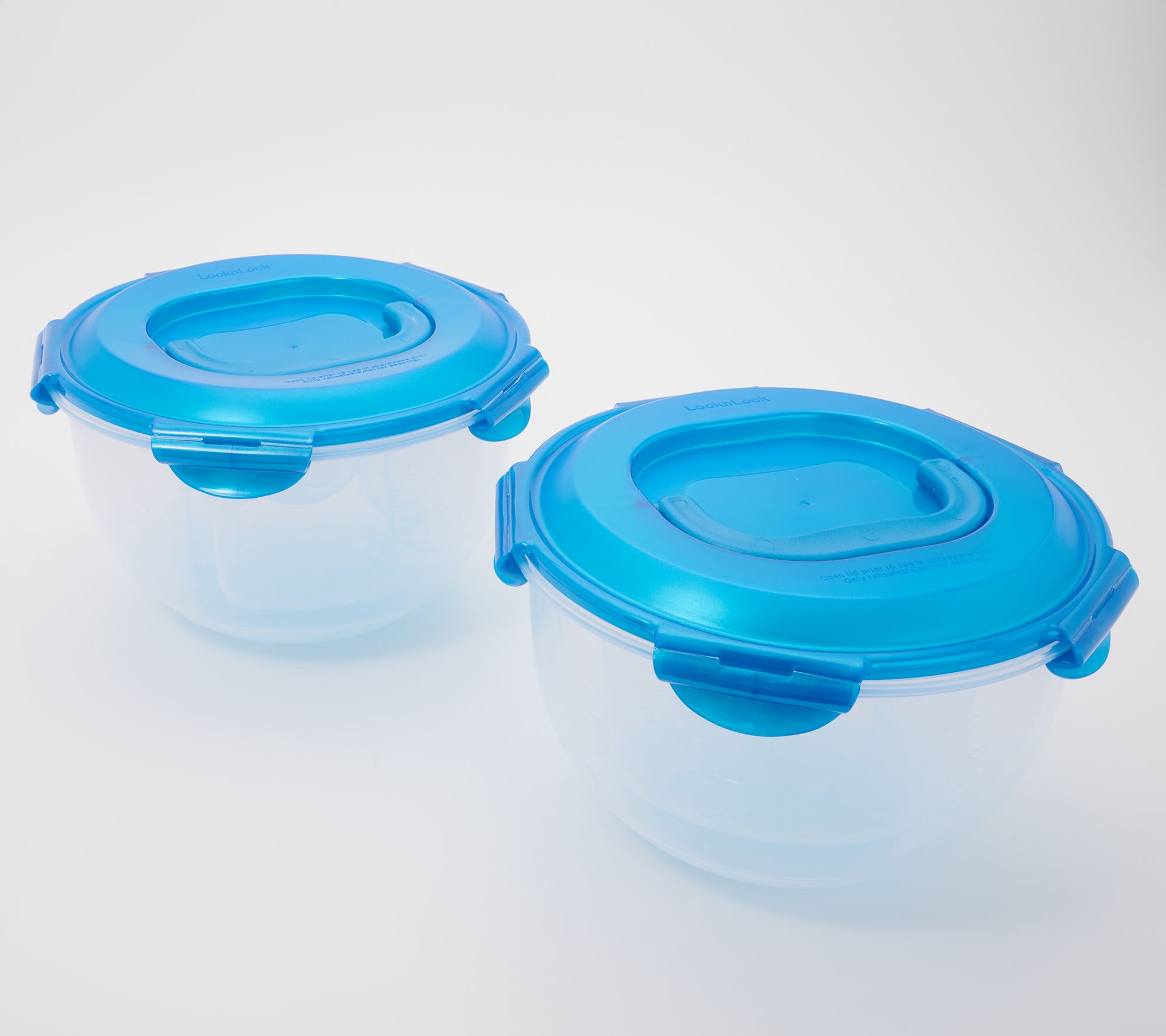 LocknLock S/2 17-Cup To-Go Bowls with Handle Lids & Dividers