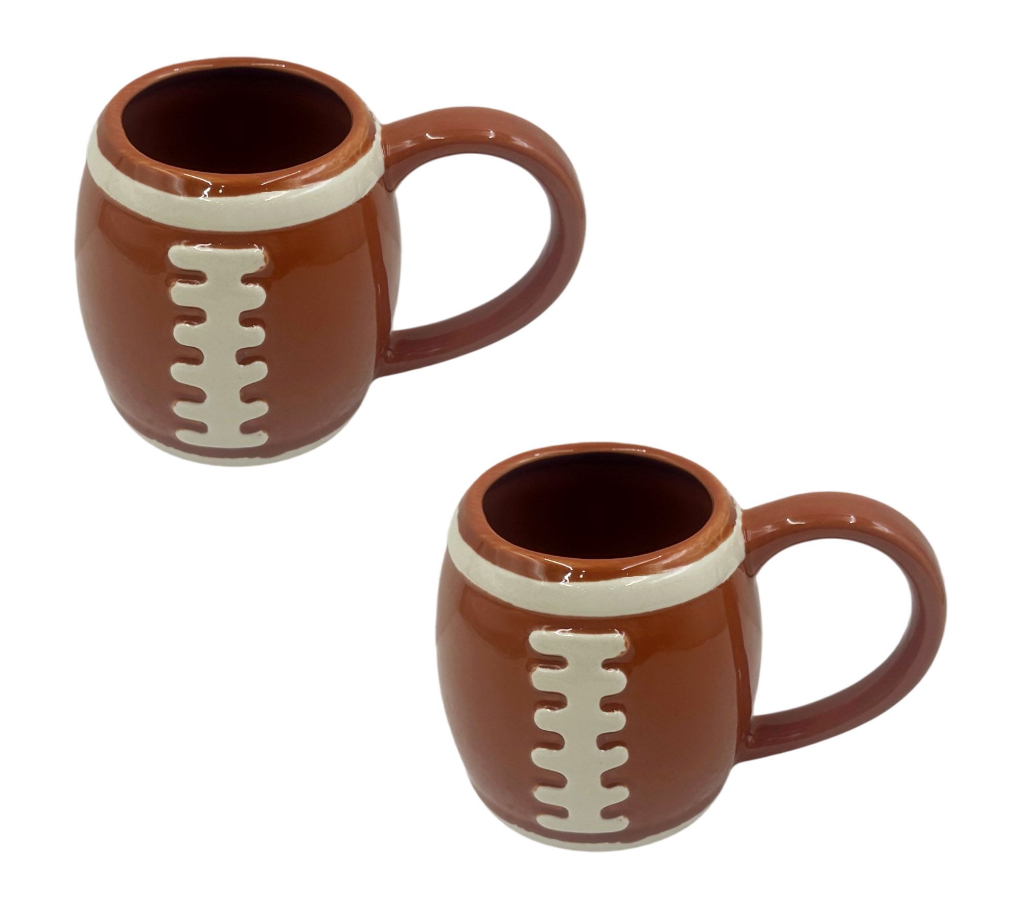 Temp-tations Set of (2) 16-oz Football Shaped Mugs