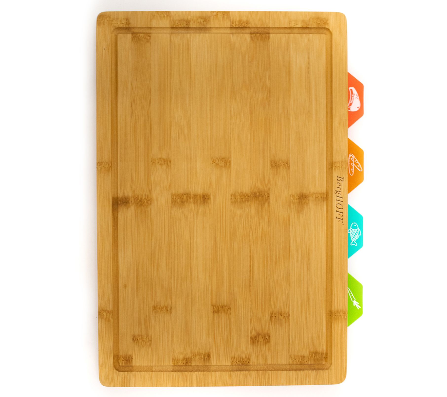 BergHOFF Bamboo Cutting Board with 4 Color-Coded Cutting Mats - 20088494