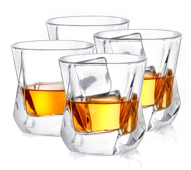 Joyjolt Cosmo Double Walled Whiskey Glasses - Set Of 4 Double Wall