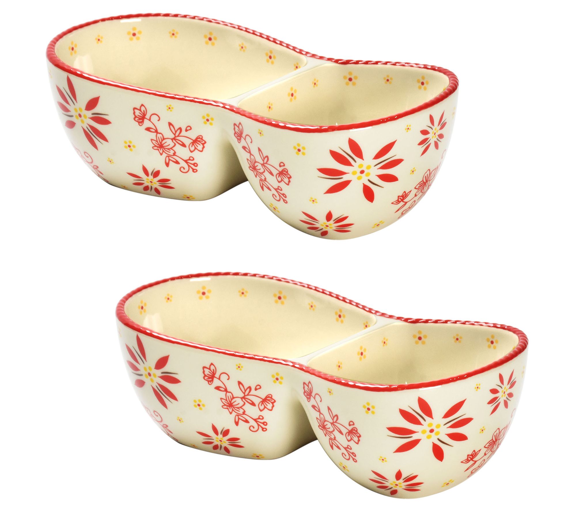 Temp-tations Classic Set of (2) Ceramic Snack Holders