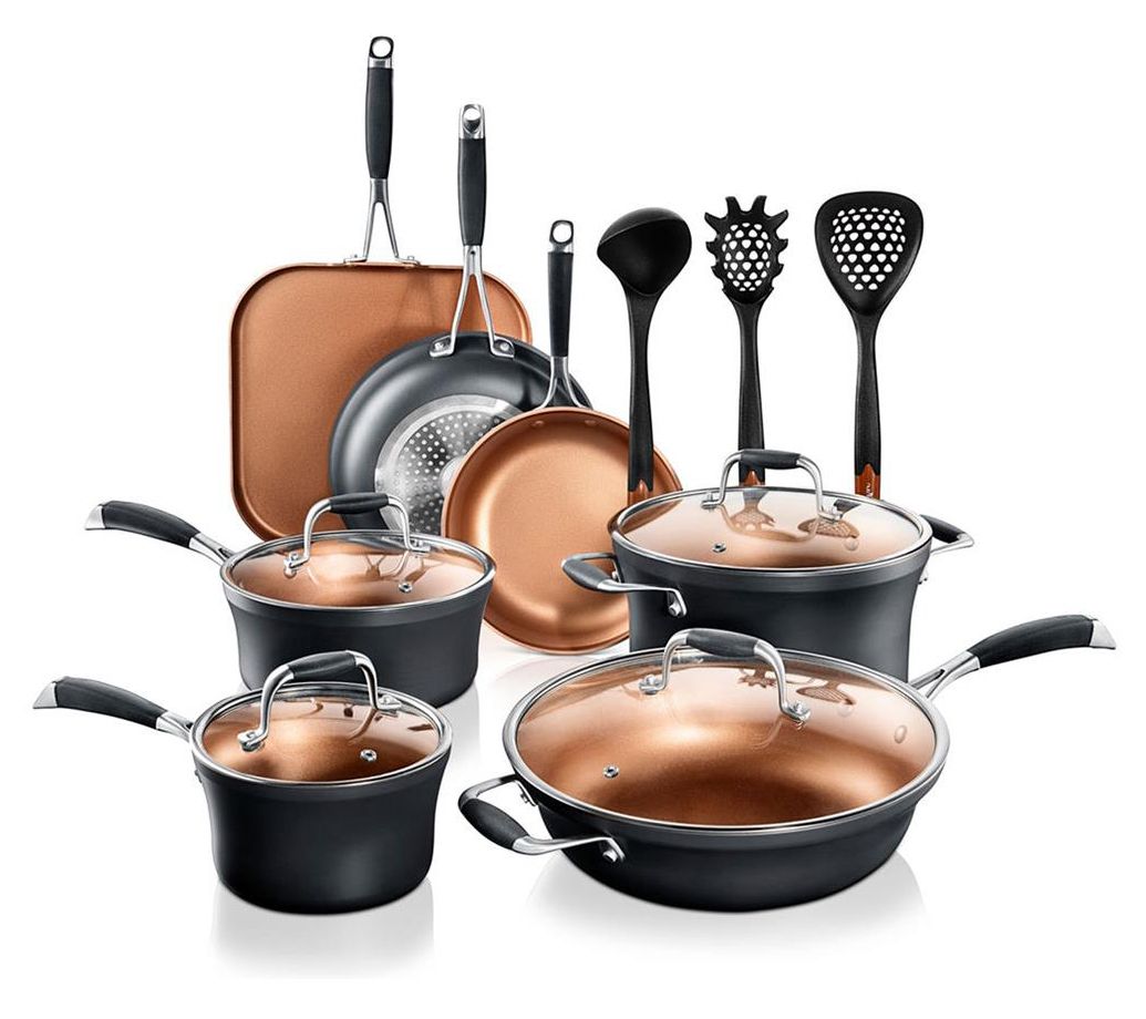 Nutrichef 14-Piece Nonstick Kitchenware Pots & Pans Set 