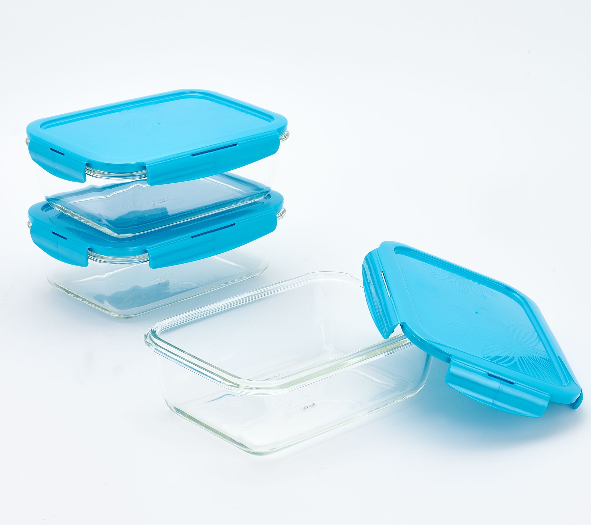 LocknLock Set of 3 Glass Rectangle Containers - QVC.com
