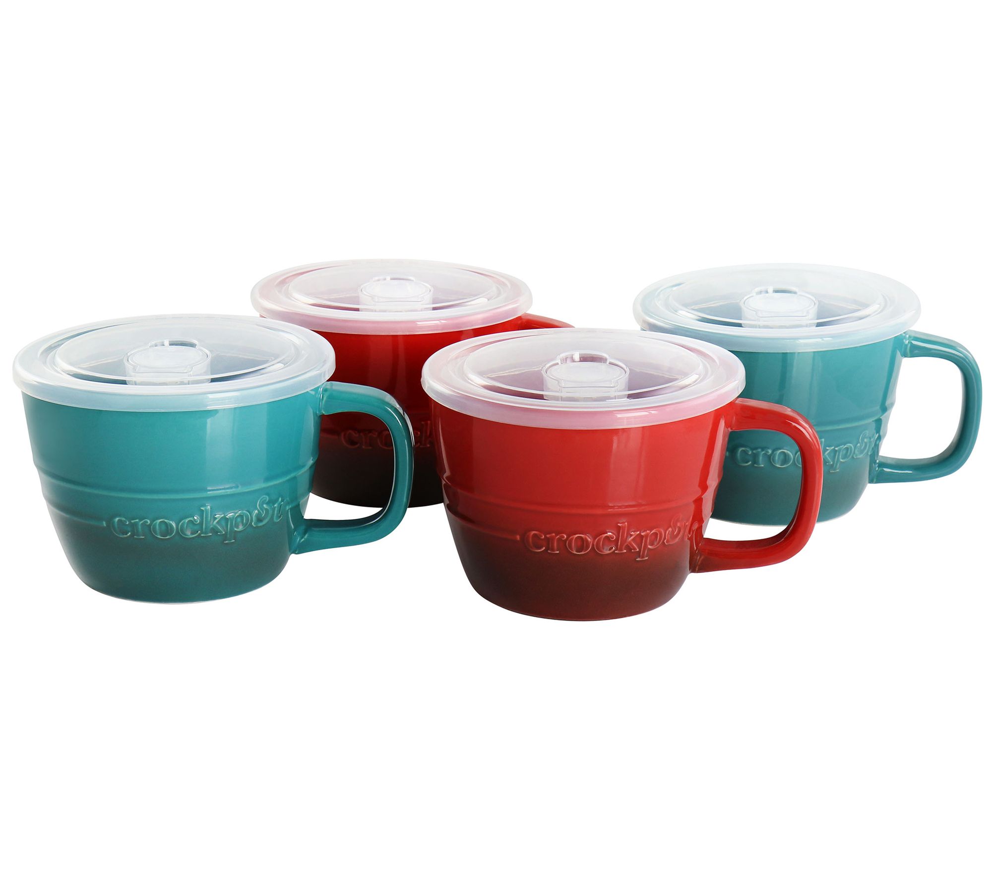 CrockPot Swinton 4 Piece Stoneware Soup Cup Set with Lids