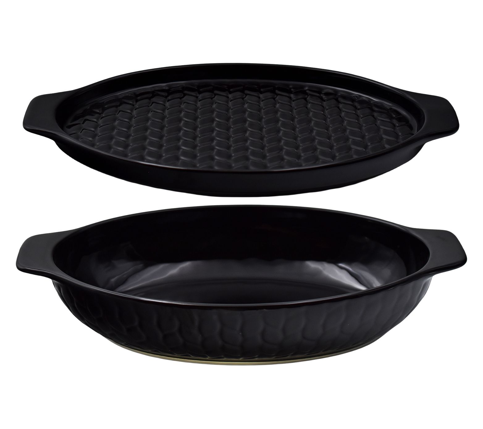 Temp-tations Carved Willow 3-qt Shallow Casserole with Lid-It