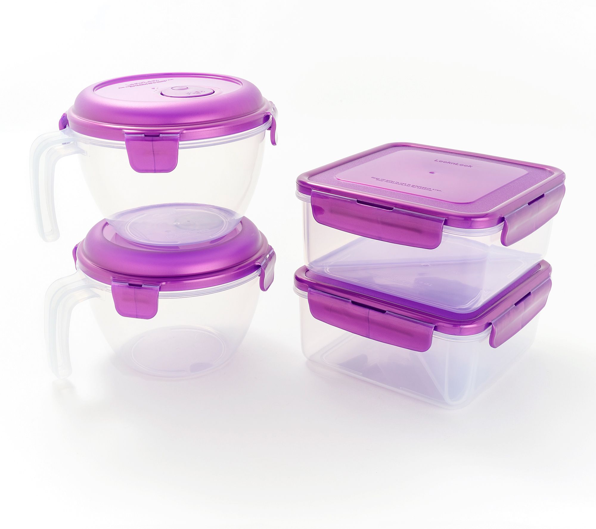 LocknLock 4-Pc Vented Soup Bowls & Sandwich Square Storage Set