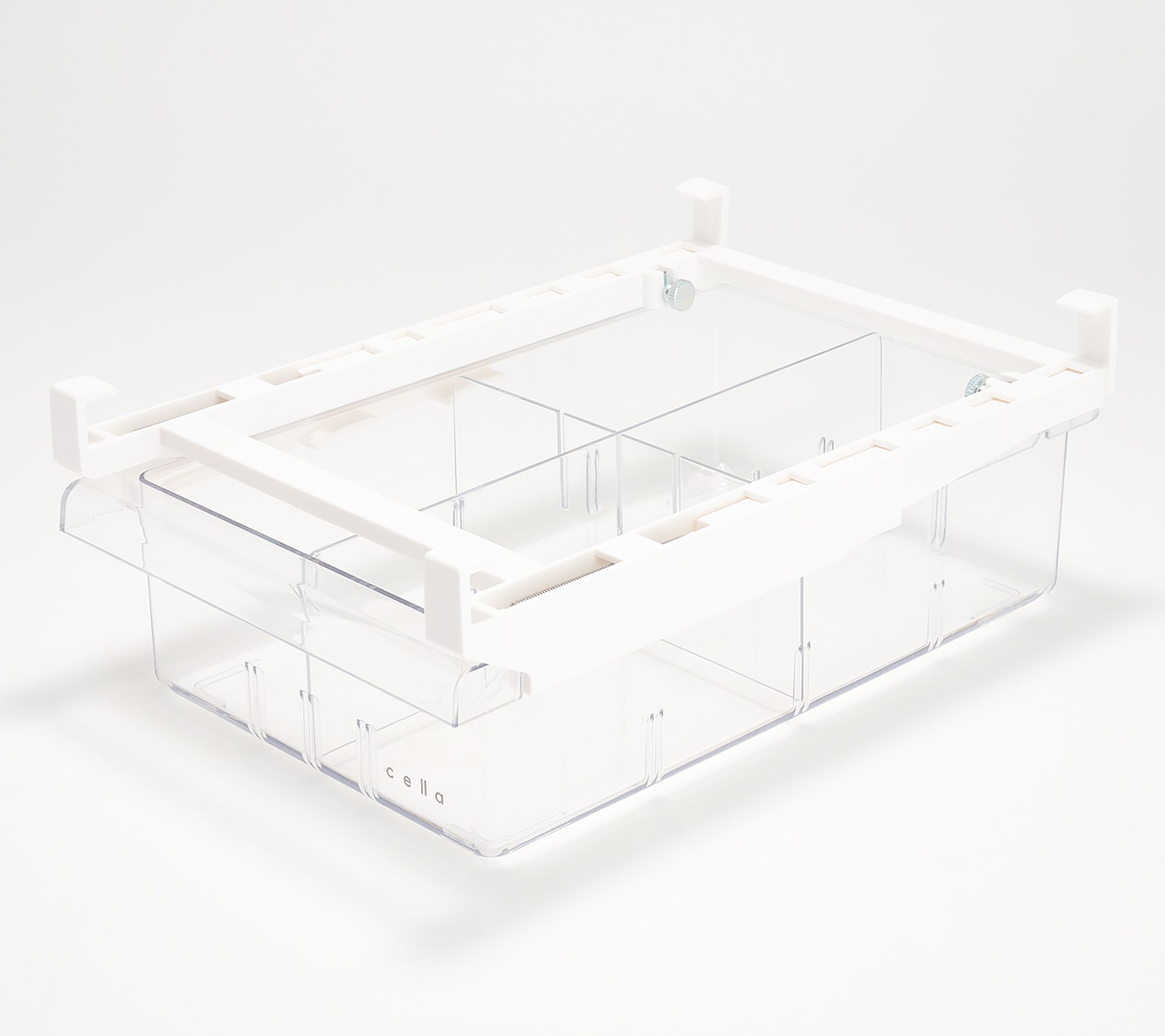 "As Is" Cella Clear Hanging Fridge Drawer with 4 Dividers