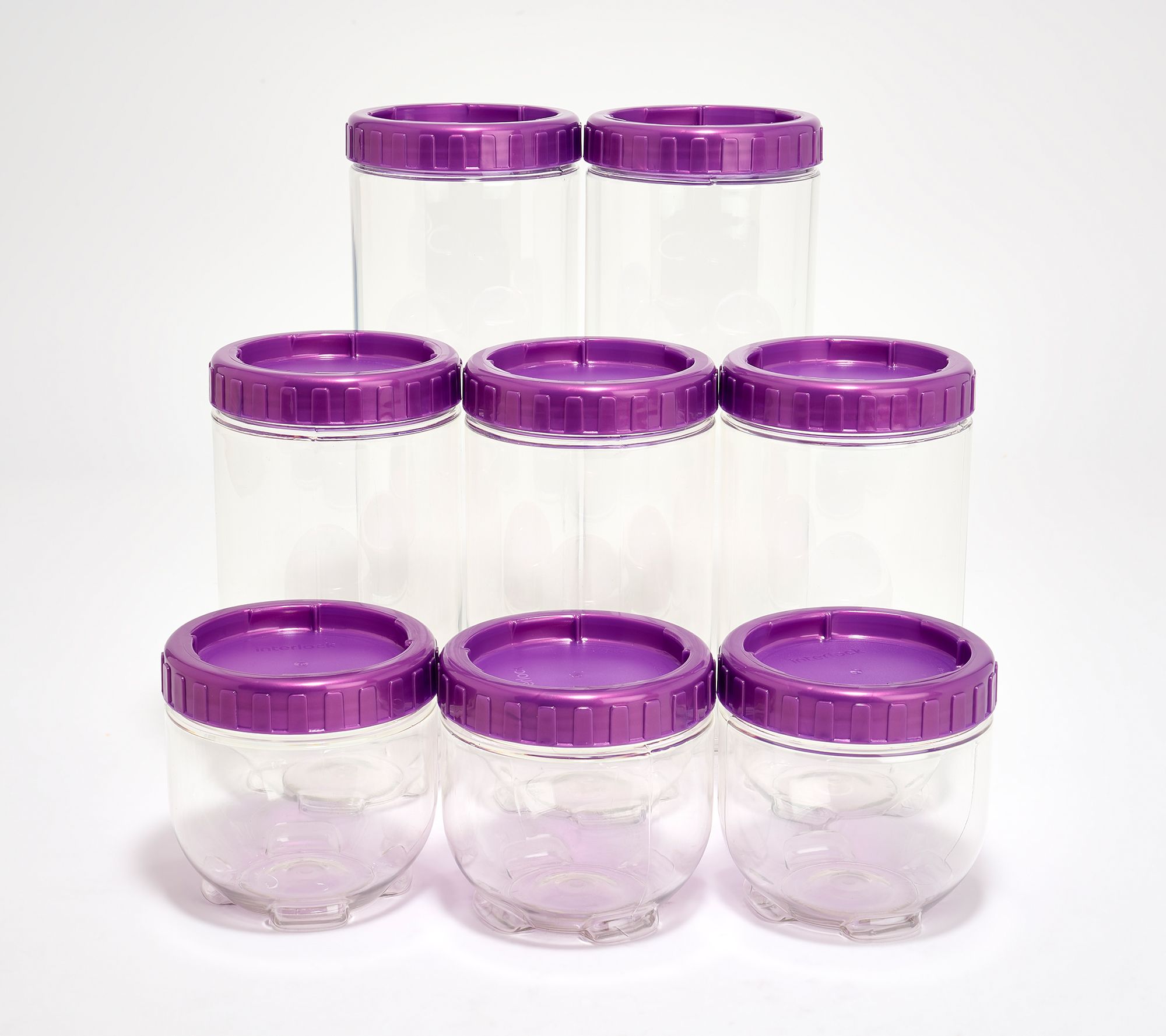 LocknLock 8-Piece Interlockling Round Canisters