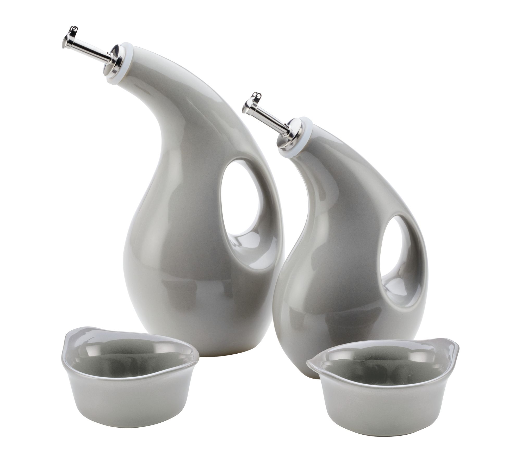 Rachael Ray Ceramic EVOO Bottle and Ramekin Set, 4 Pieces