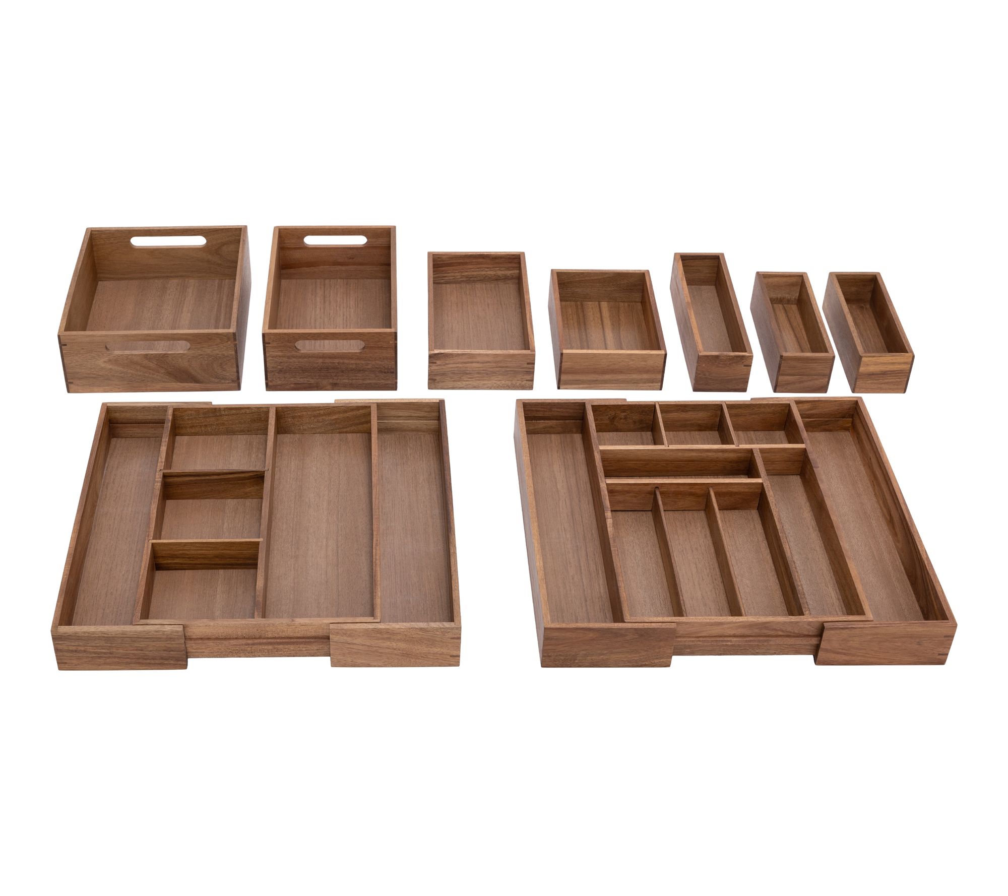 Seville Classics 9-Piece Acacia Wood Kitchen Storage Organizer
