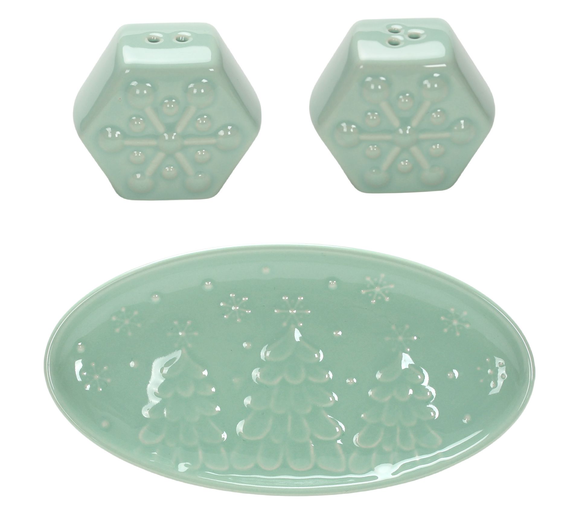"As Is" Temp-tations Seasonal Salt and Pepper Set with Plate