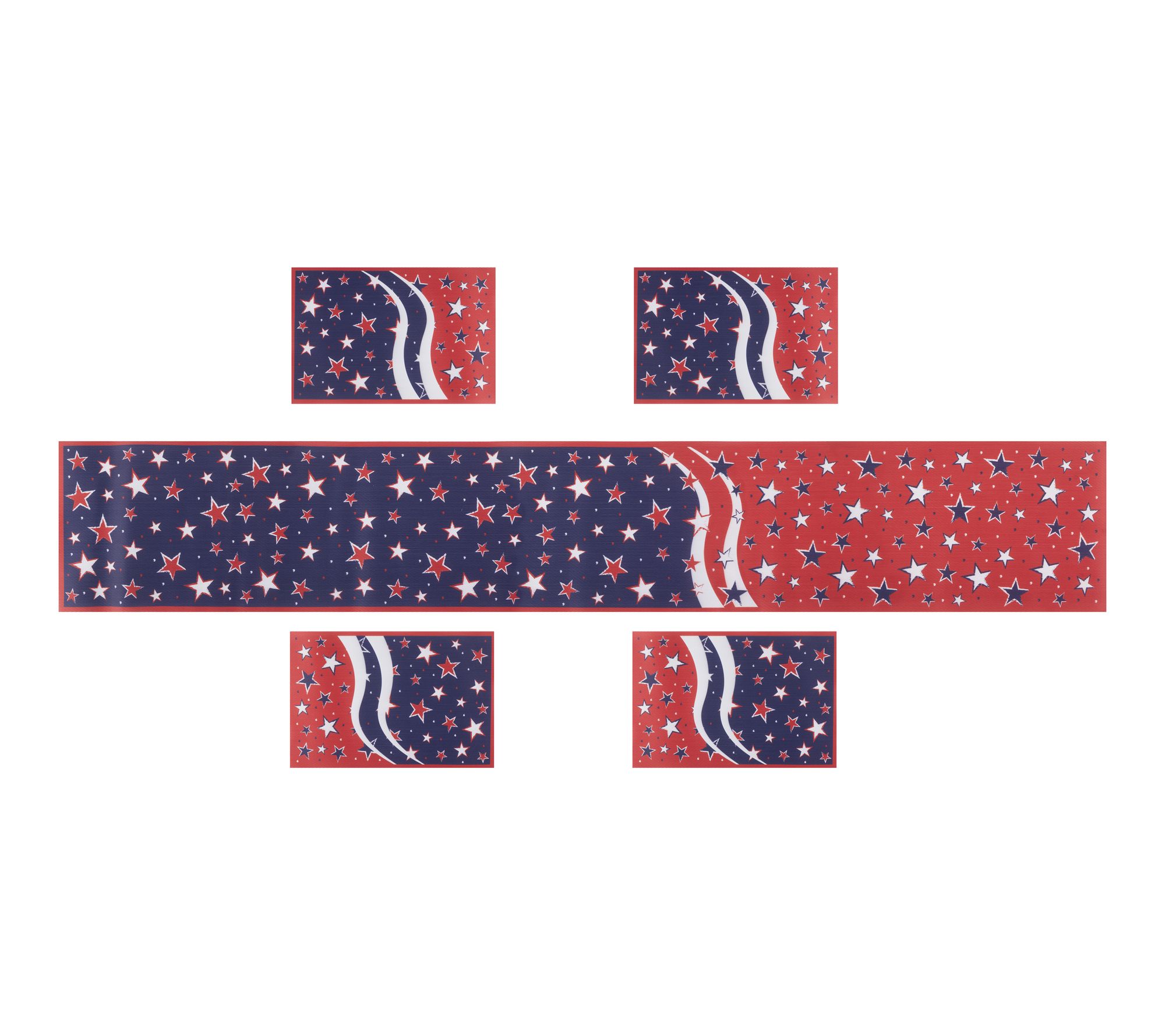 Temp-tations 5pc   Outdoor Placemats  and Runner Set