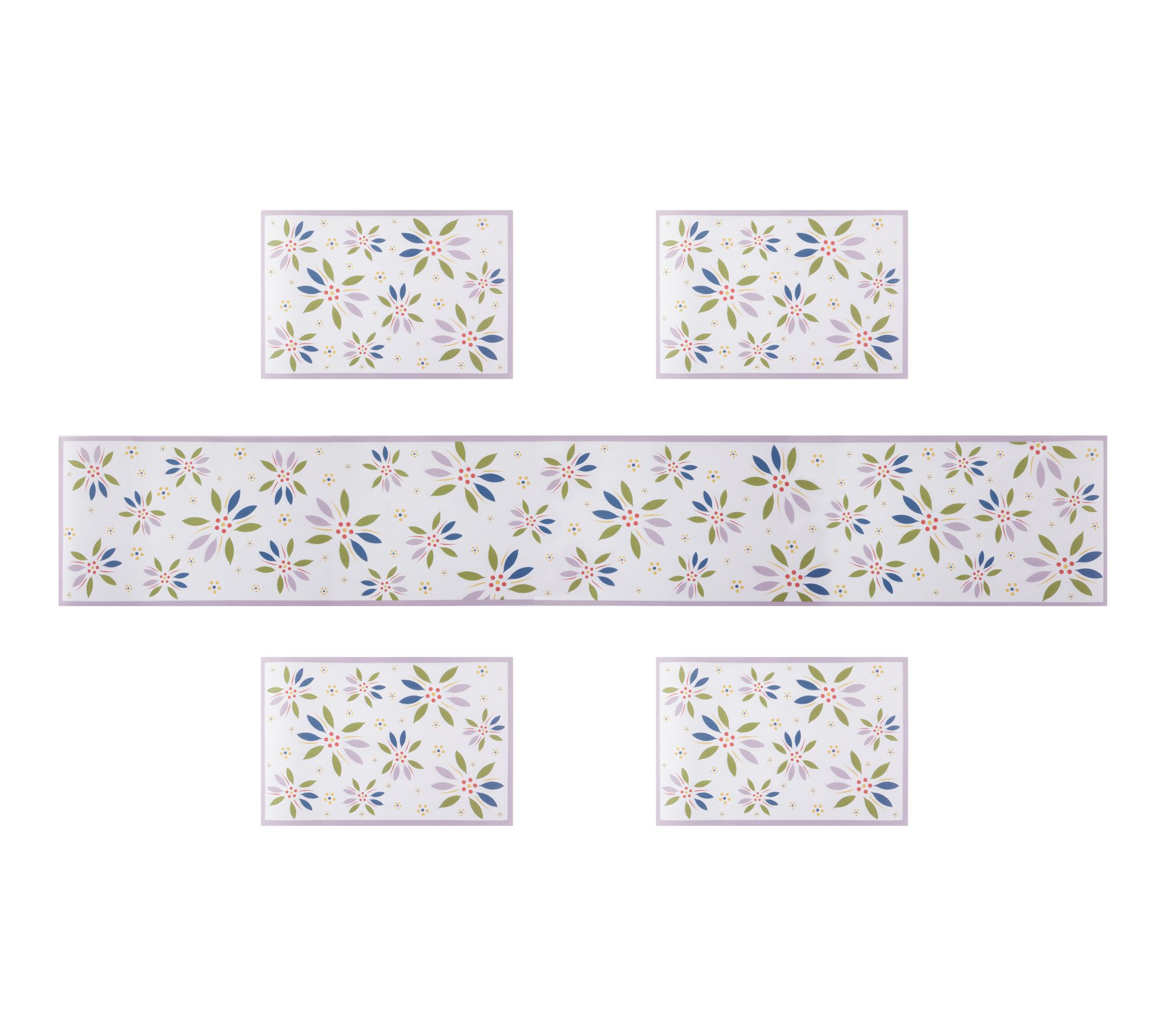 Temp-tations 5-Piece Outdoor Placemats and Runner Set