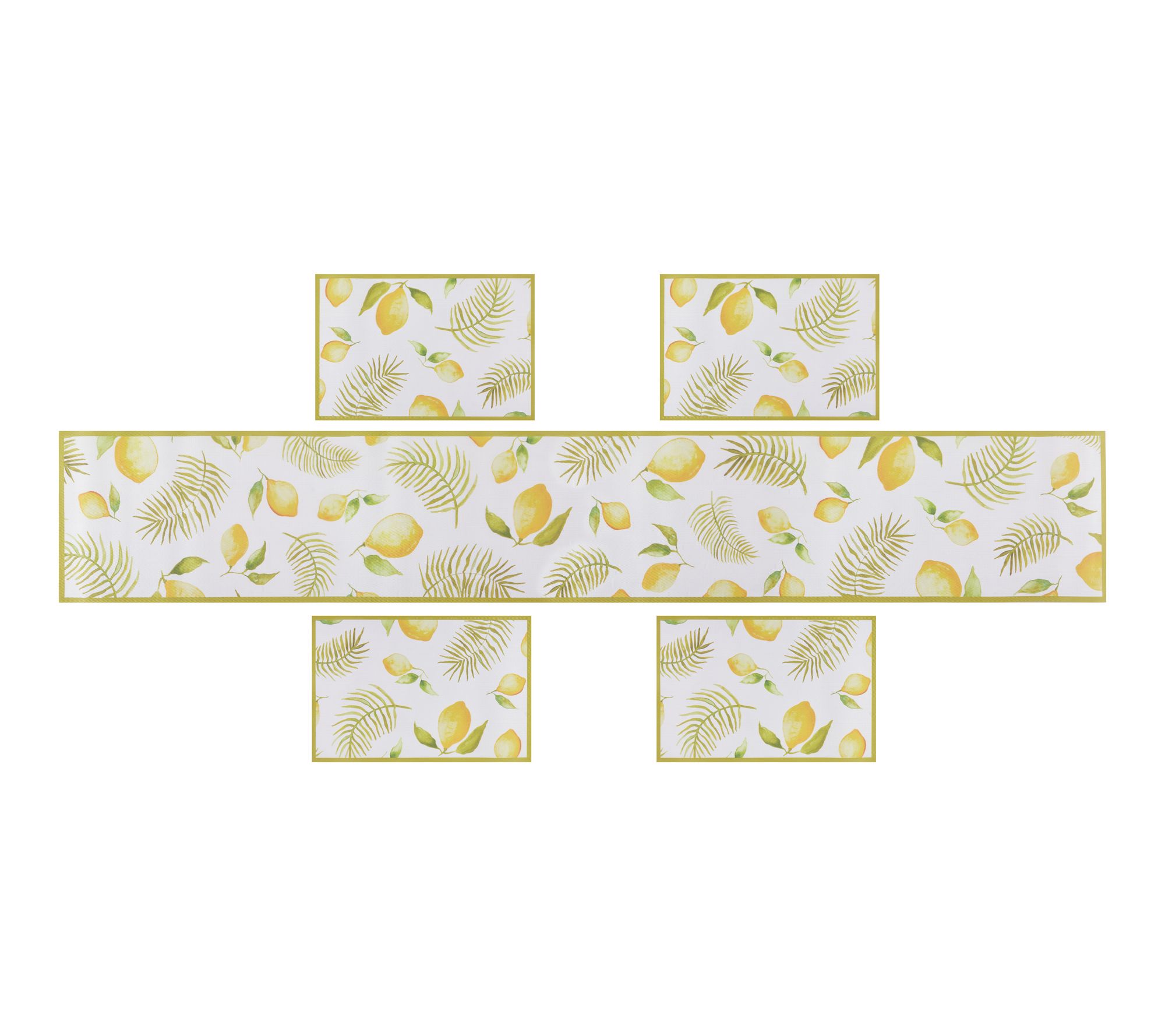 Temp-tations 5-Piece Outdoor Placemats and Runner Set