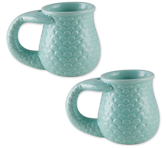 Design Imports Set of 2 Mermaid Ceramic Mug