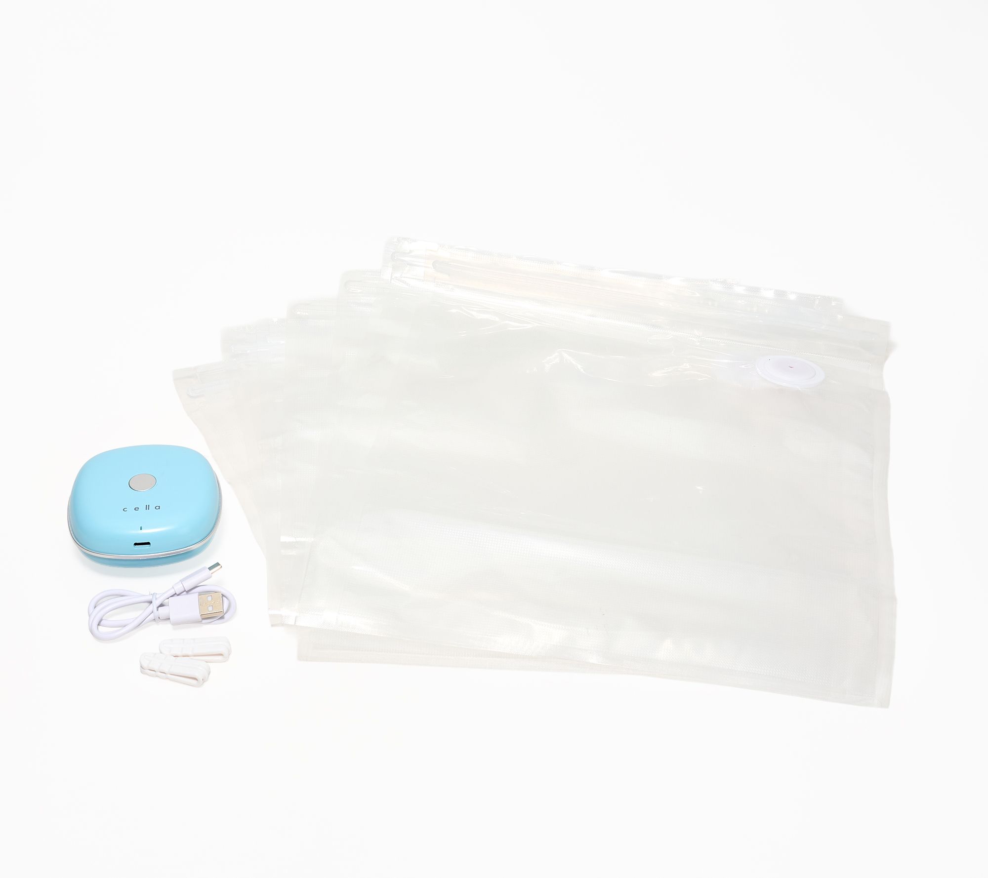 "As Is" Cella S/8 Reusable Vacuum-Seal Storage Bags with Pump