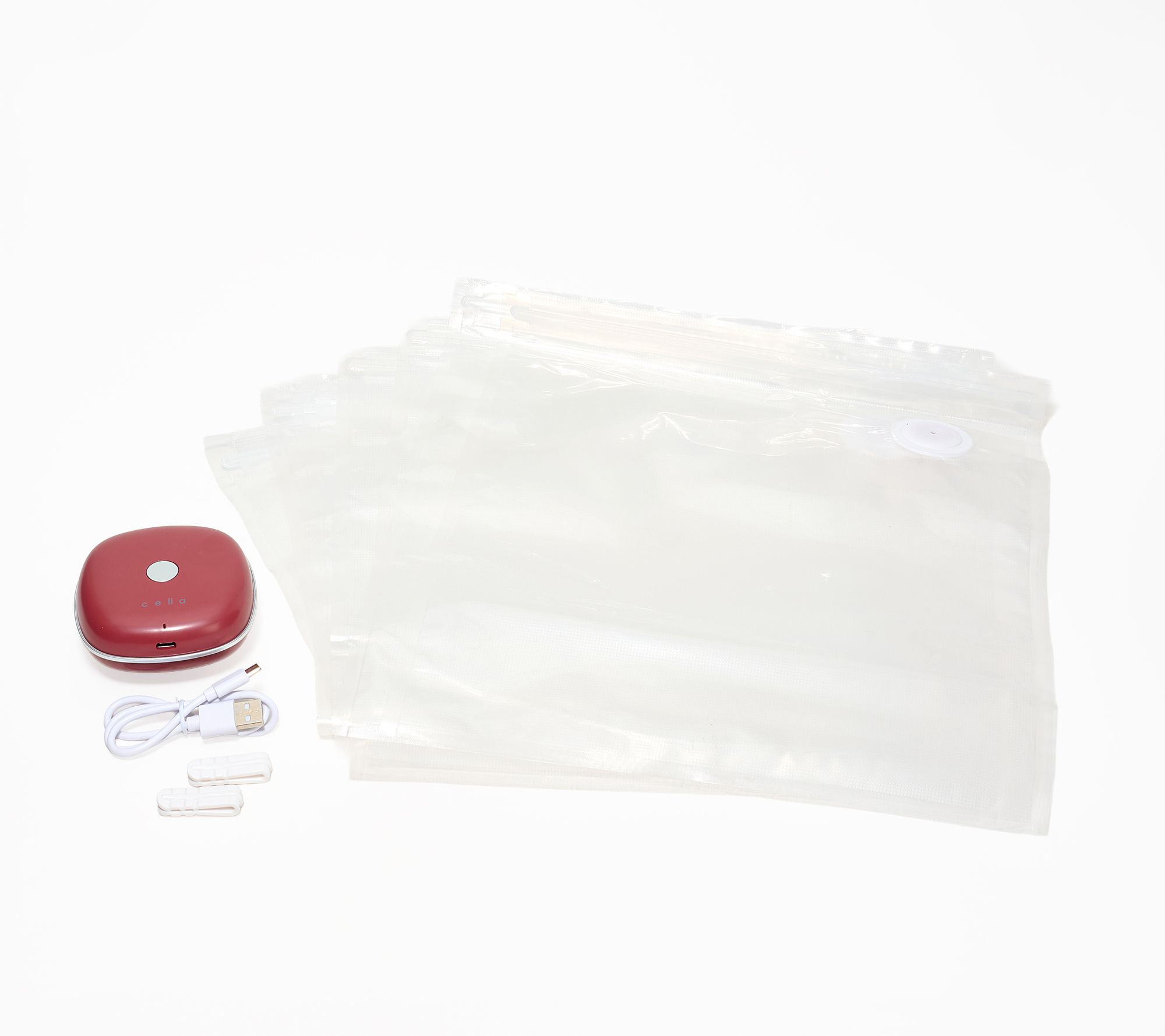 "As Is" Cella S/8 Reusable Vacuum-Seal Storage Bags with Pump