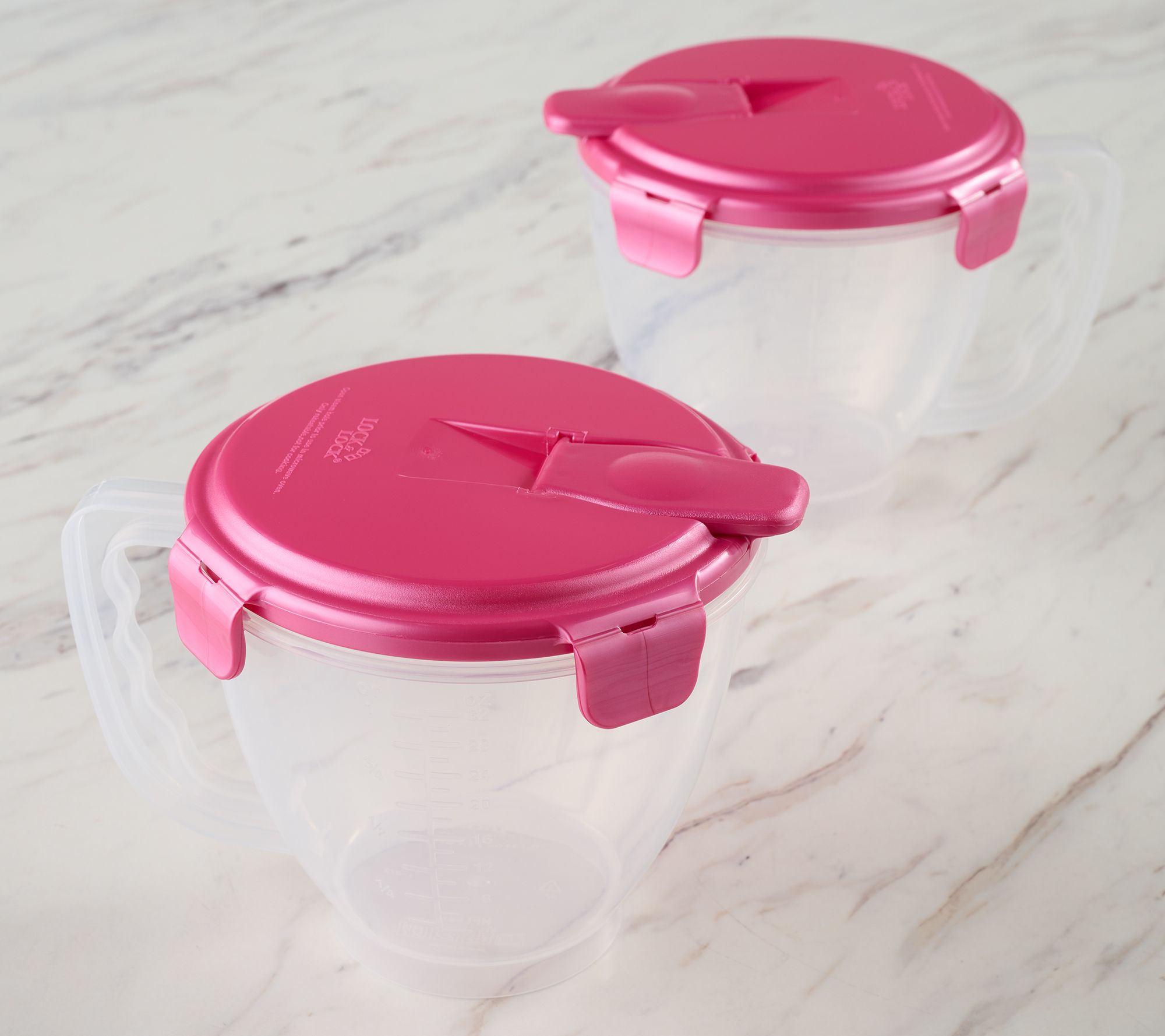 LocknLock Set of 2 Pantry Storage Containers w/ Pour Spout-RED-NEW