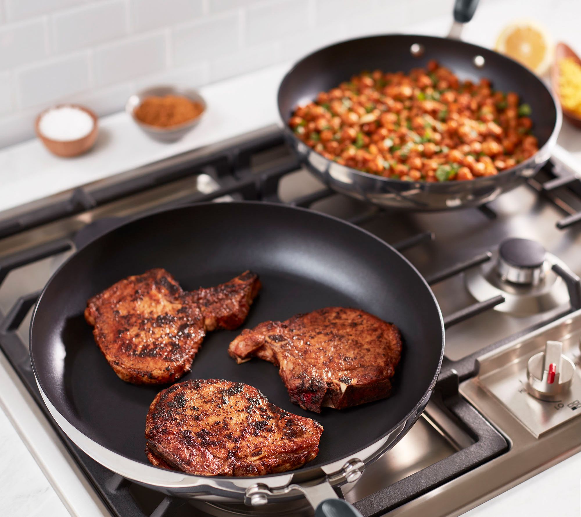All-Clad Tri-Ply Stainless Steel 8 and 12 Fry Pan Set on QVC