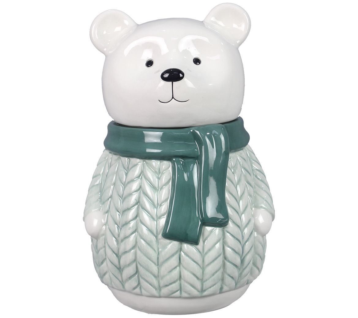 Young's Ceramic Frosty Winter Goodie Jar