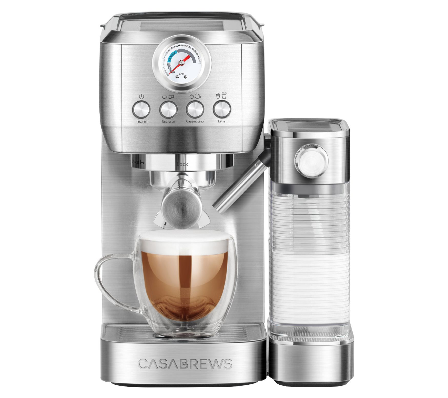  CASABREWS Espresso Machine 20 Bar with Milk Frother Steam Wand  & 51mm Stainless Steel Portafilter Set: Home & Kitchen