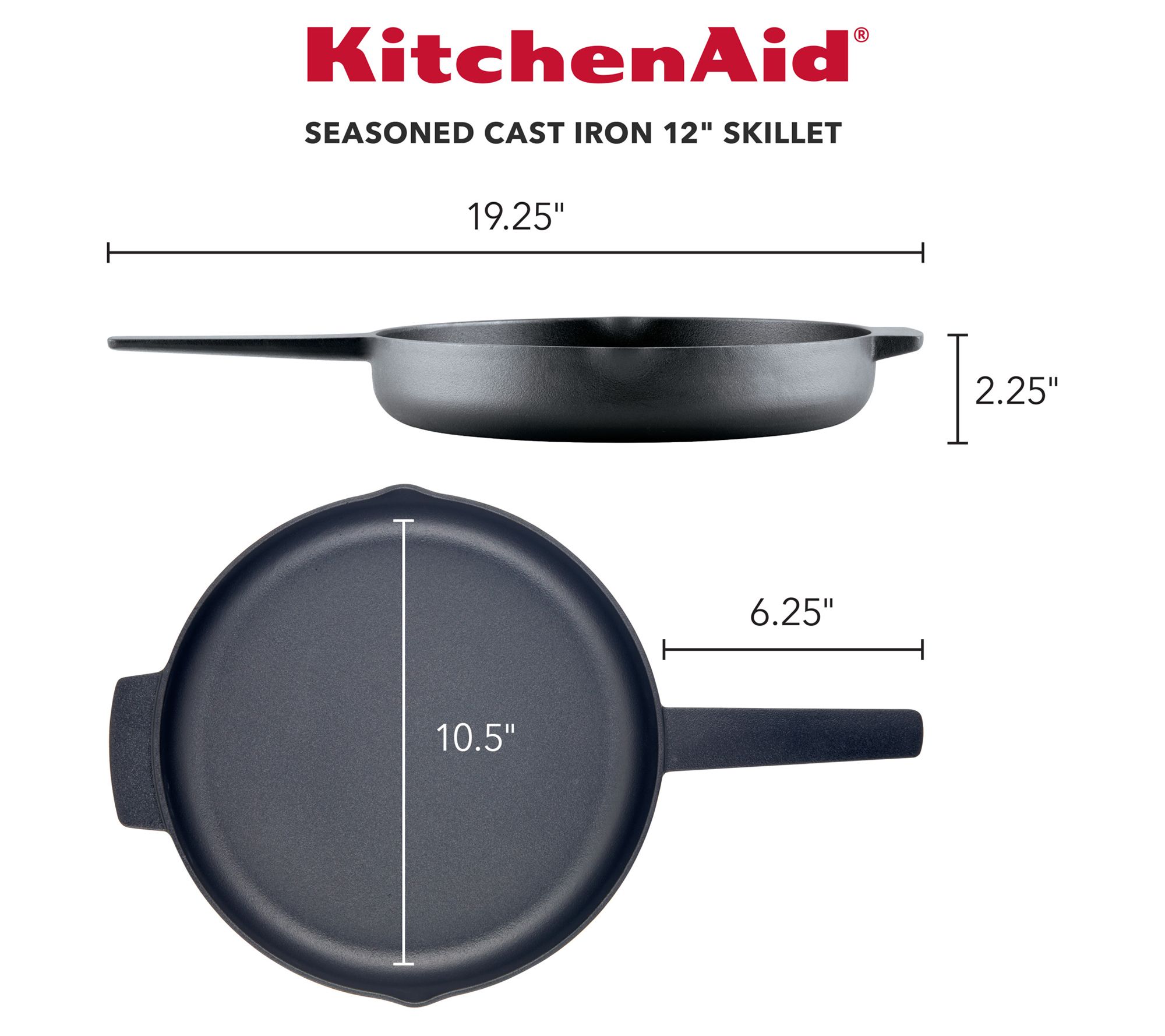 12 Seasoned Cast Iron Skillet