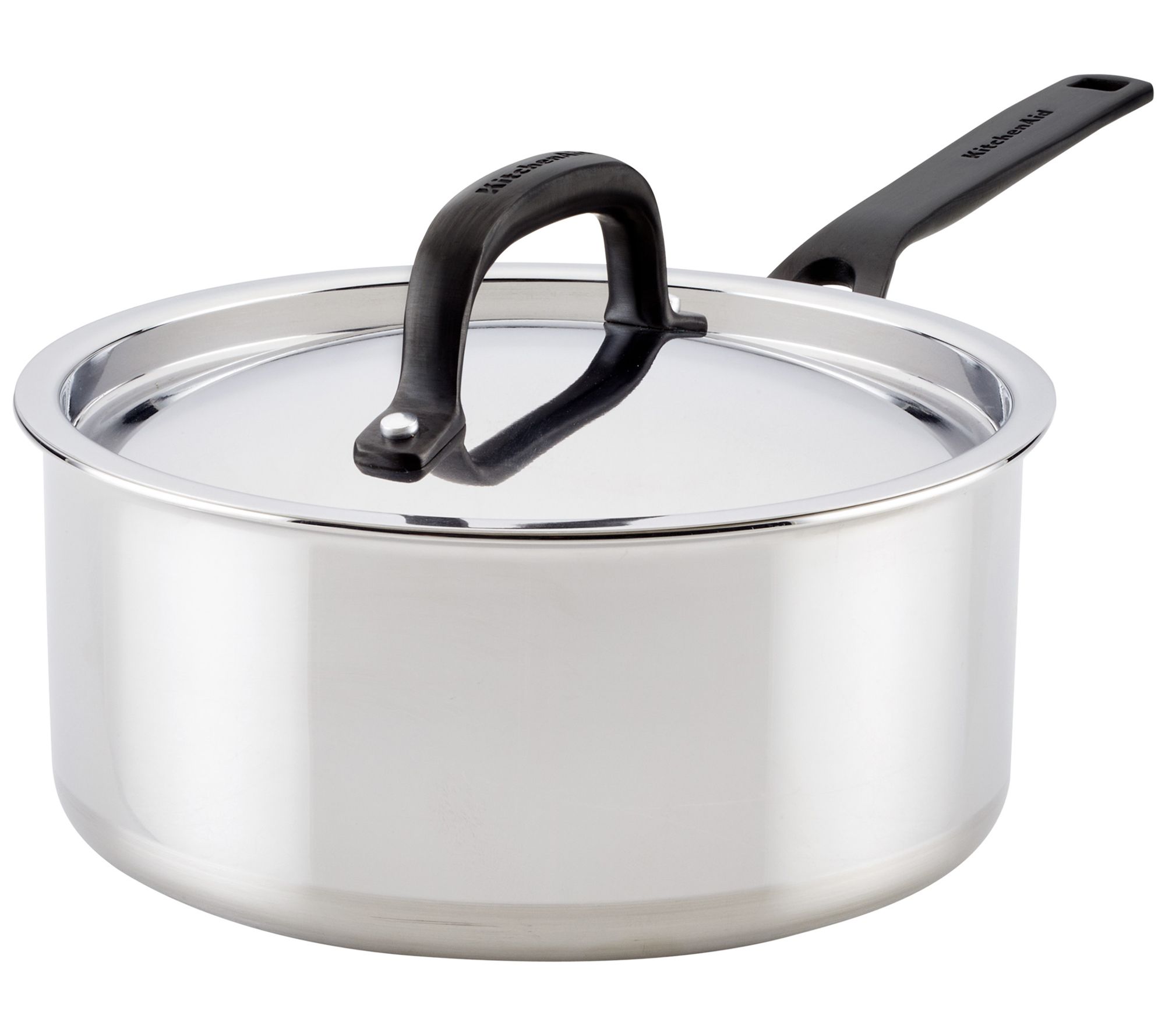 KitchenAid 5-Ply Clad Stainless Covered Steel Sauce Pan, 3qt