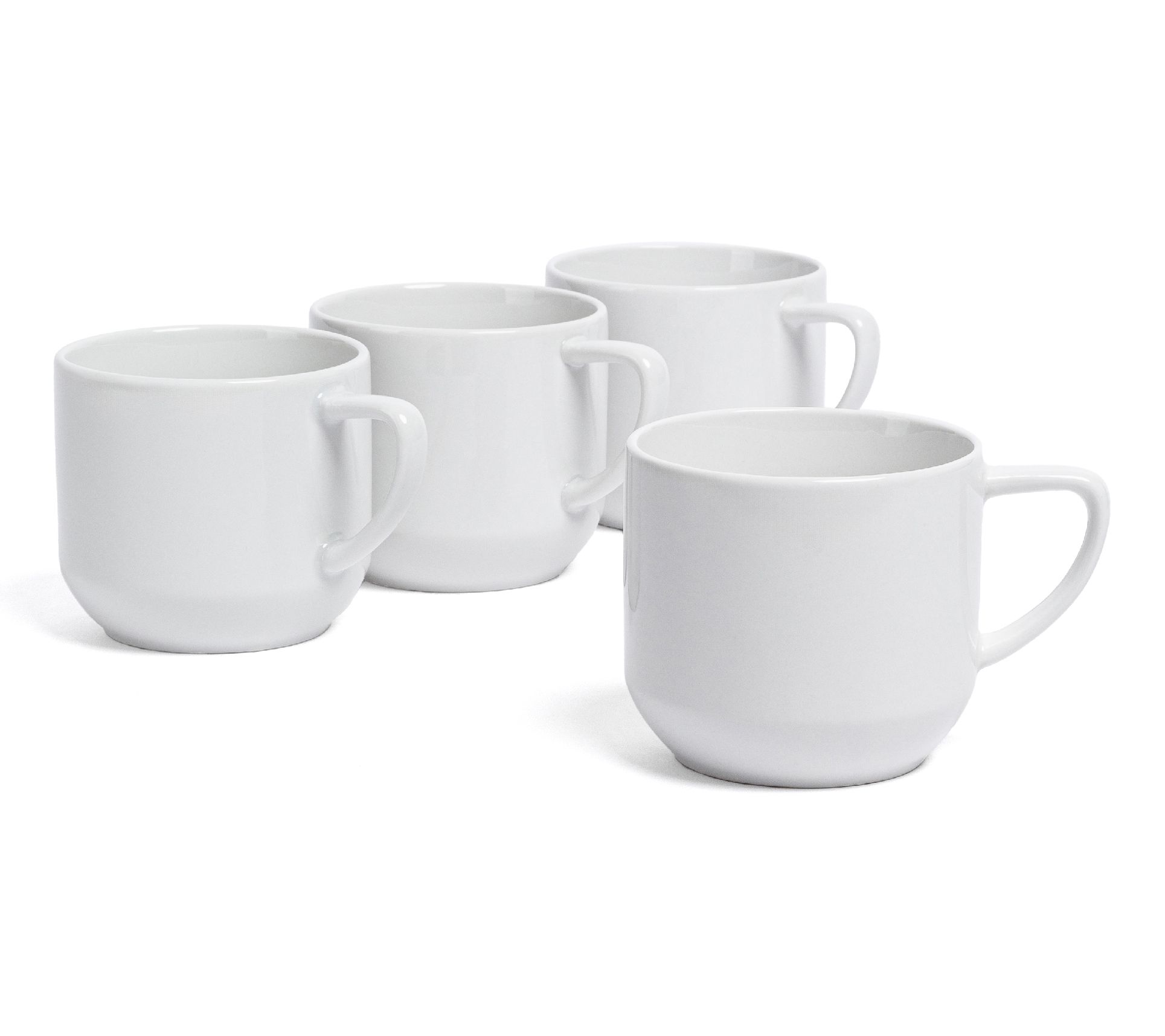 over&back Coupe 14oz Glossy Porcelain Mugs Setof 4