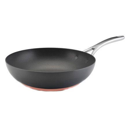 Anolon Nouvelle Copper Luxe Hard-Anodized Nonstick Induction Stir Fry Pan,  12-Inch