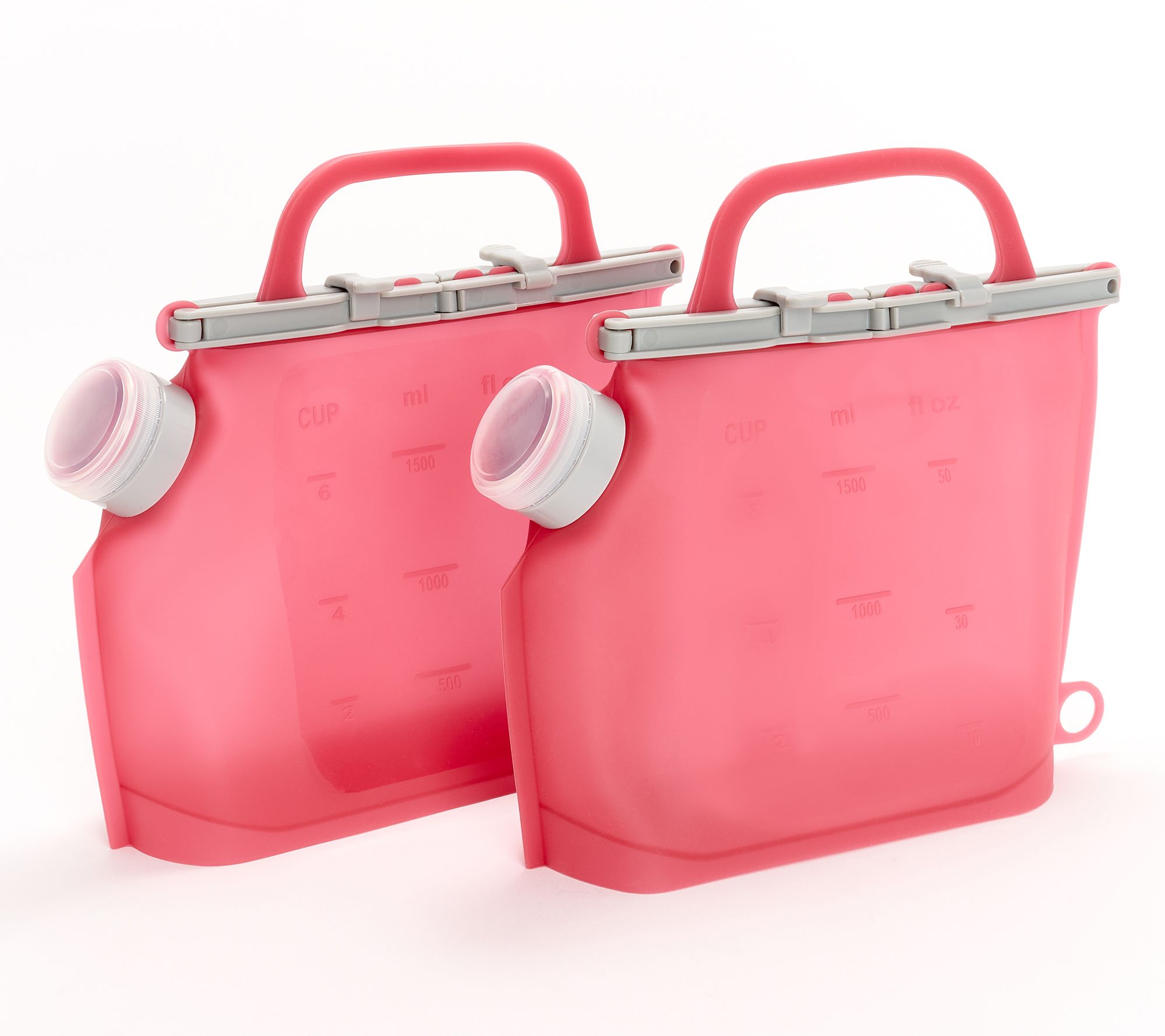 "As Is" Cella S/2 Silicone Storage Bags w/ Pour Spouts & Handles