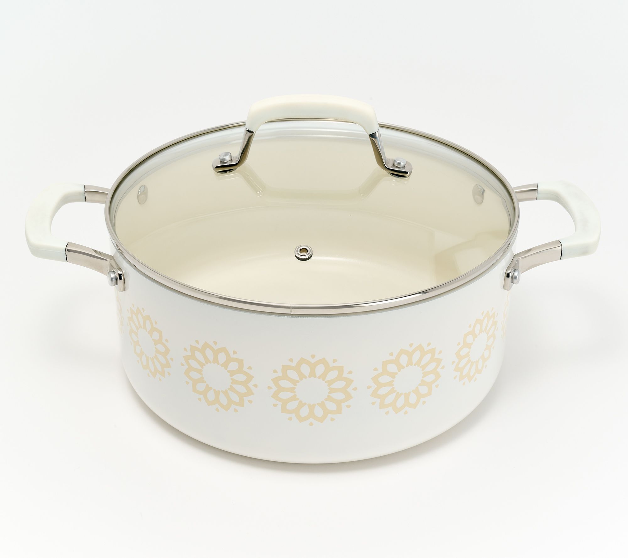 "As Is" Aarti Sequeira 5-Qt Print Medallion Dutch Oven with Glass Lid