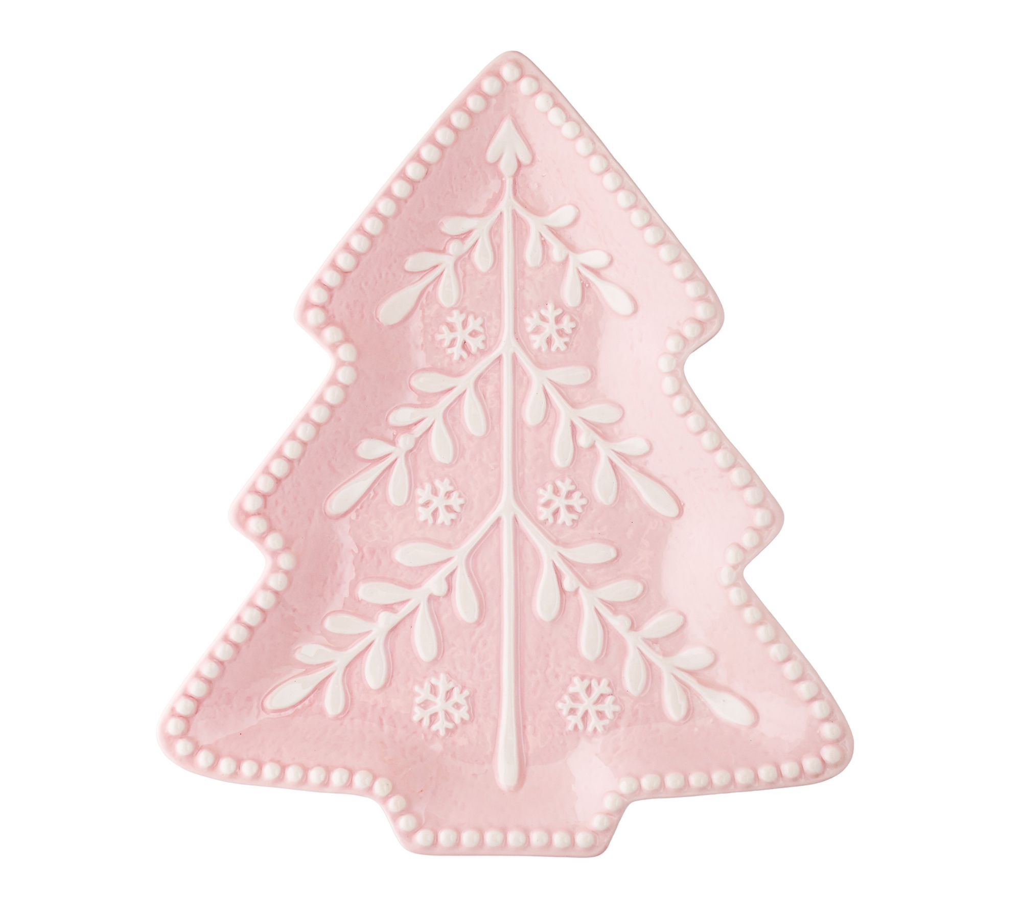 10 Strawberry Street Pink Christmas Tree Platter