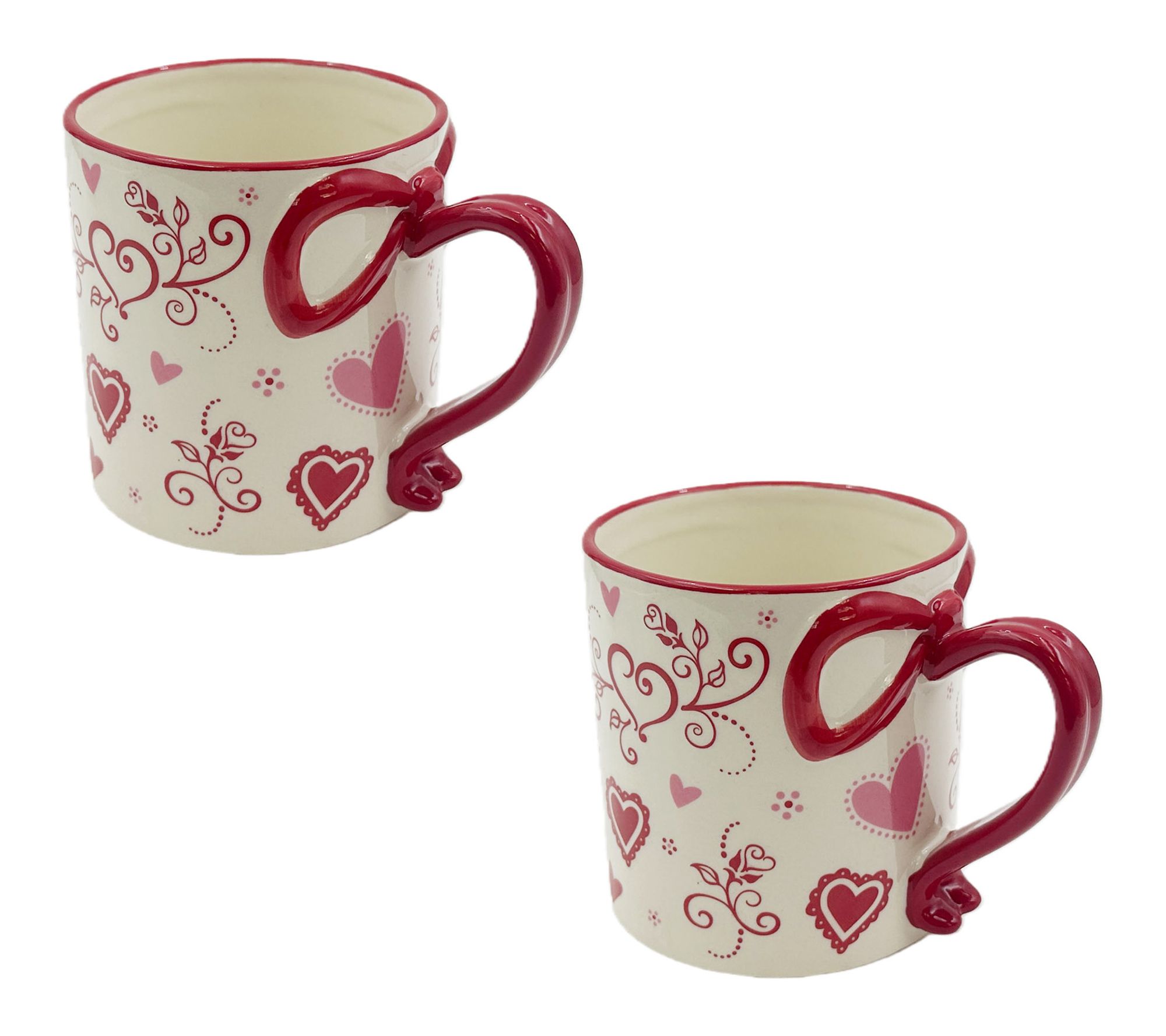 Temp-tations Set of (2) 16-oz Mugs with Figural Bow Handles
