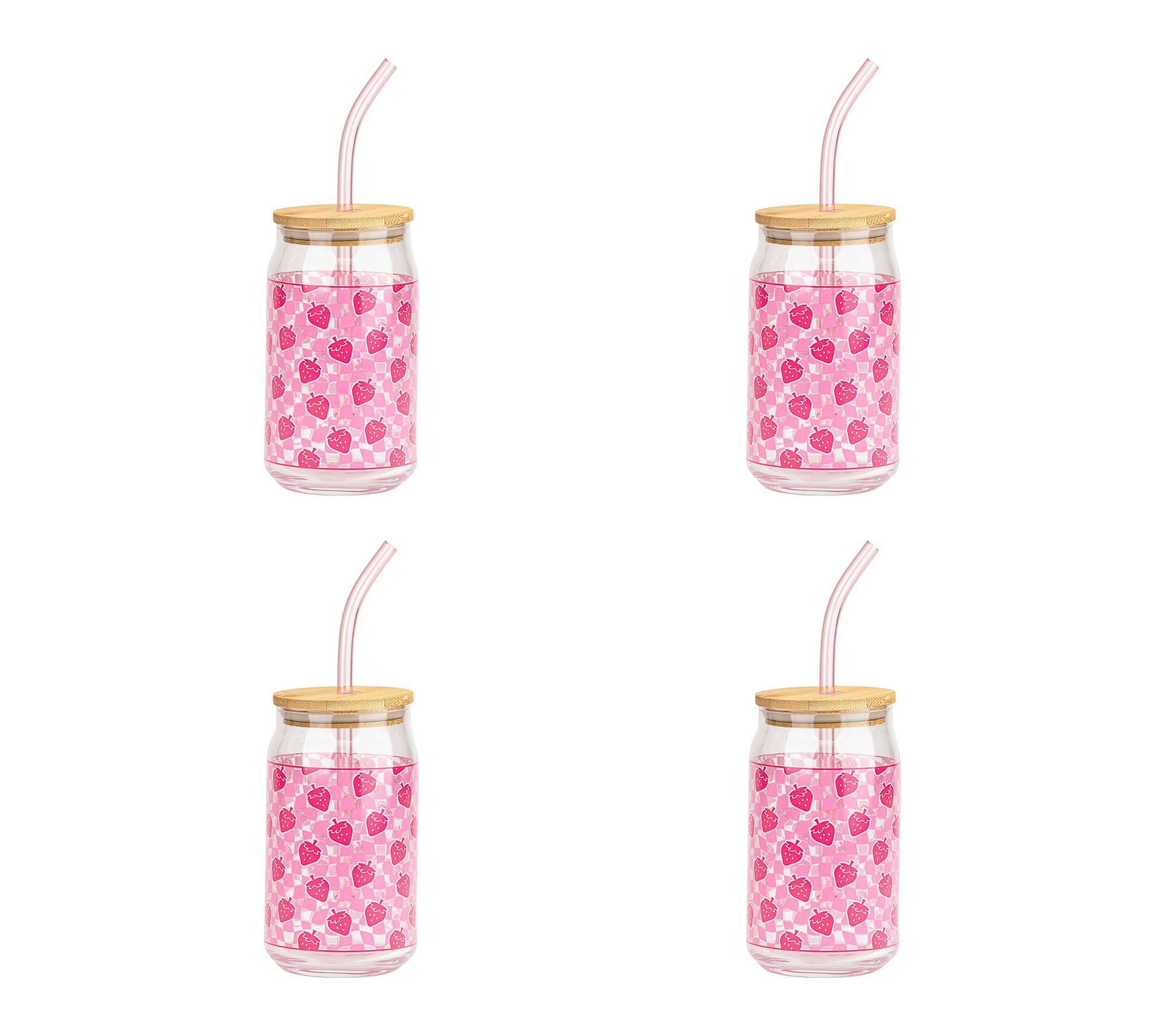 10 Strawberry Street Set of 4 Strawberry Glass Sipper