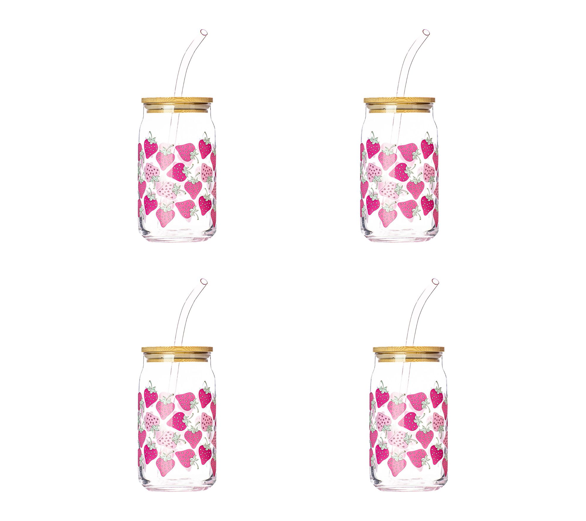 10 Strawberry Street Set of 4 Strawberry GlassSipper
