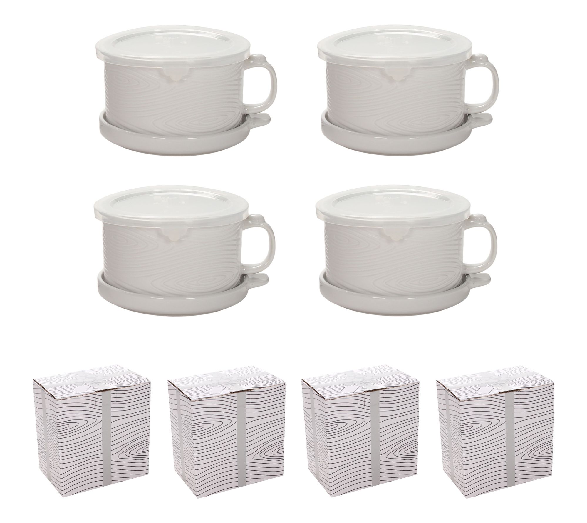 "As Is" Temp-tations Set of (4) 25-oz Meal Mugs w/Lid-its