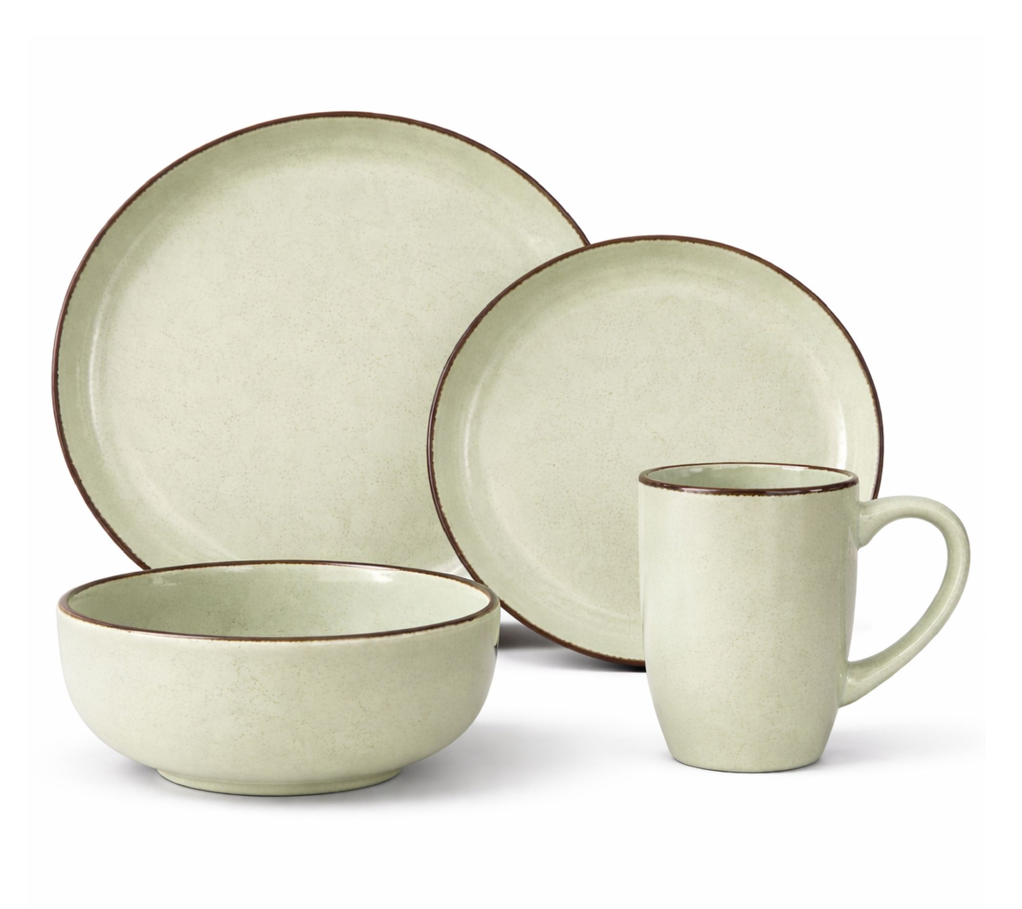Gusto Buono 16-Piece Sage Green Dinnerware Set