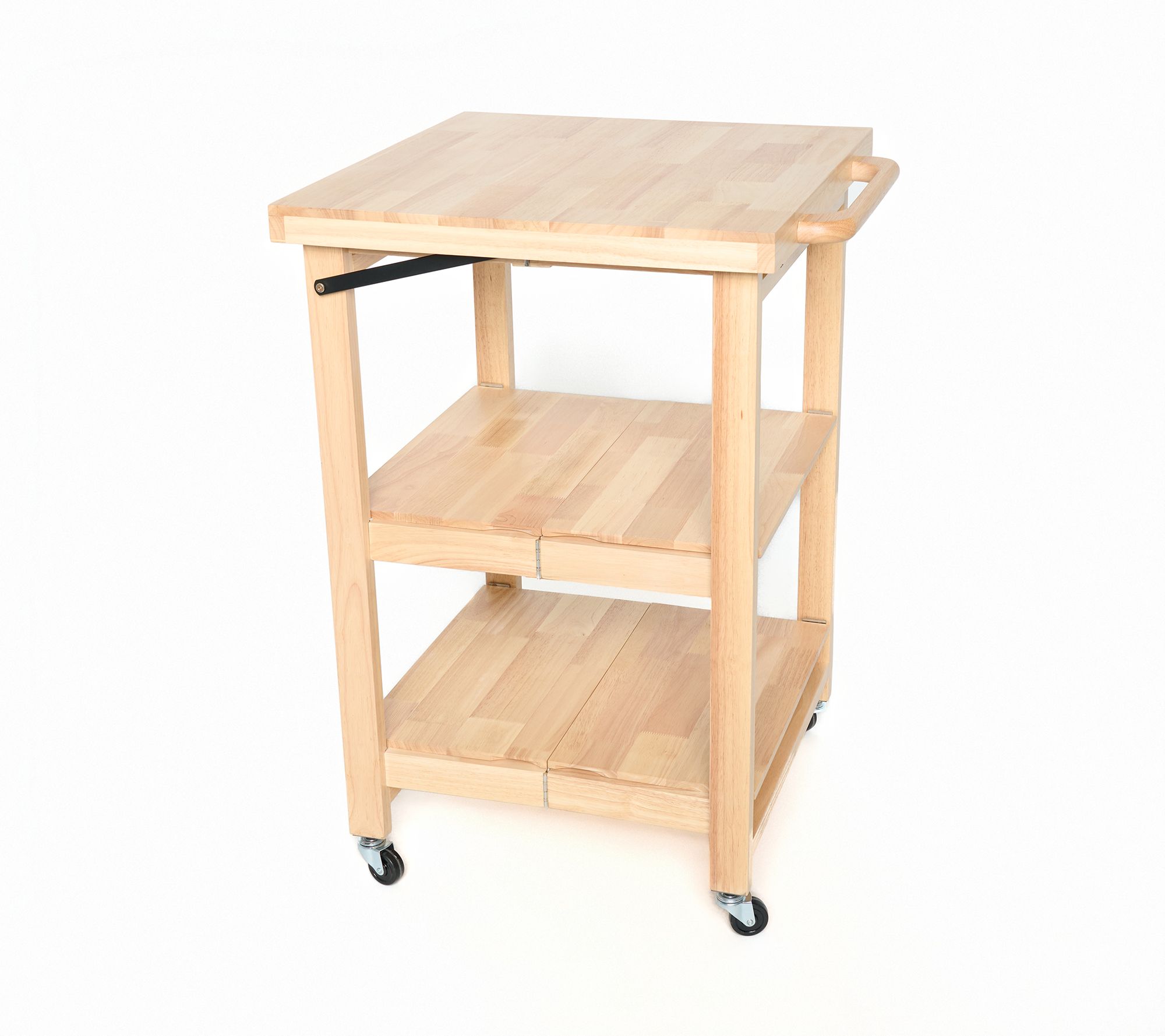 "As Is" Cella Collapsible Rolling Wood Kitchen Cart