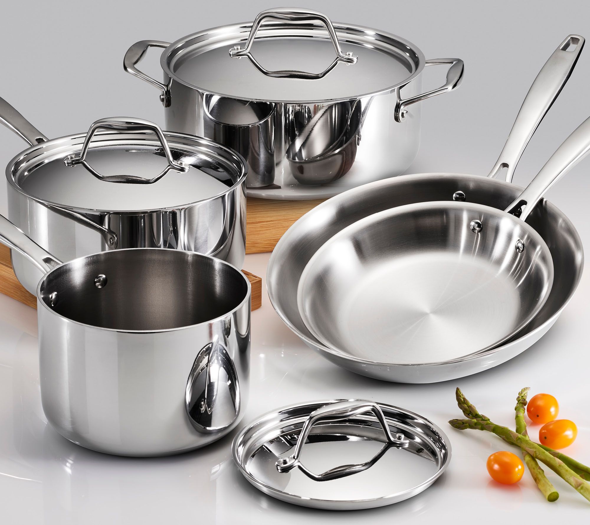 Tramontina Tri Ply Stainless Steel 9 Piece Cookware Set