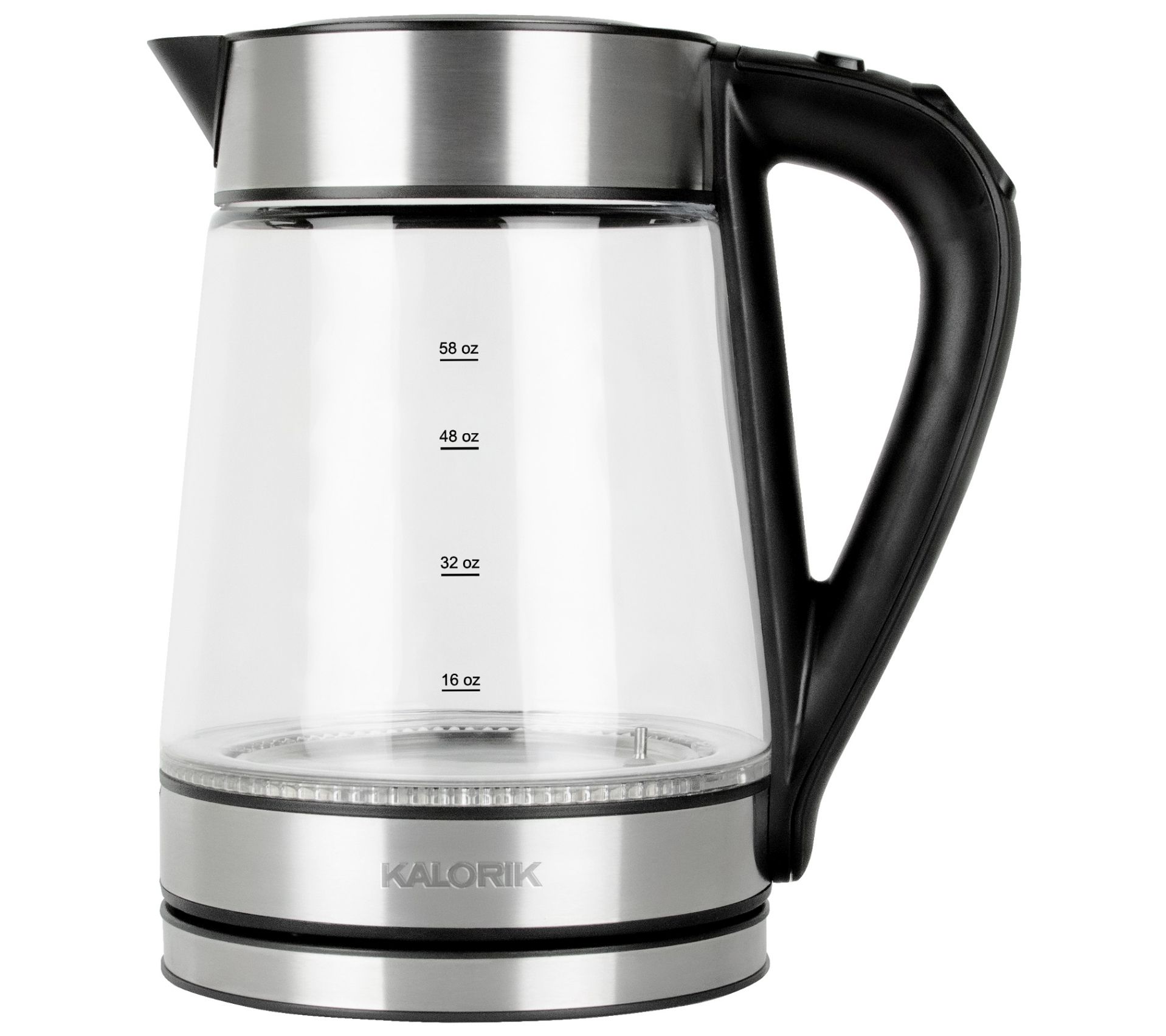 Brentwood 1.7L Tempered Glass Tea Kettle in White 