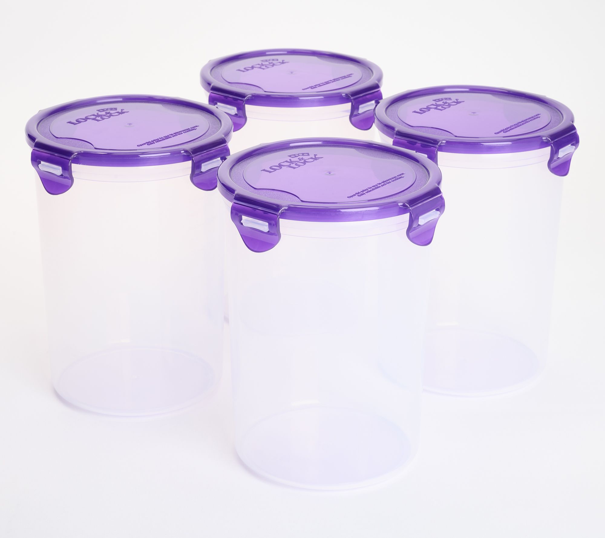 LocknLock Set of 4 7-Cup Round Canisters 