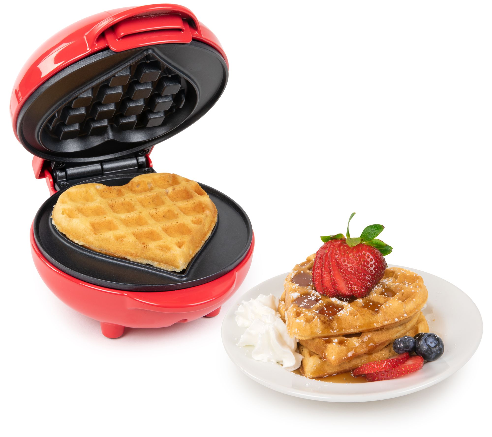 Nostalgia MyMini Personal Electric Waffle Maker Compact Size 5 inch Non-Stick for Kitchens, Campers and More