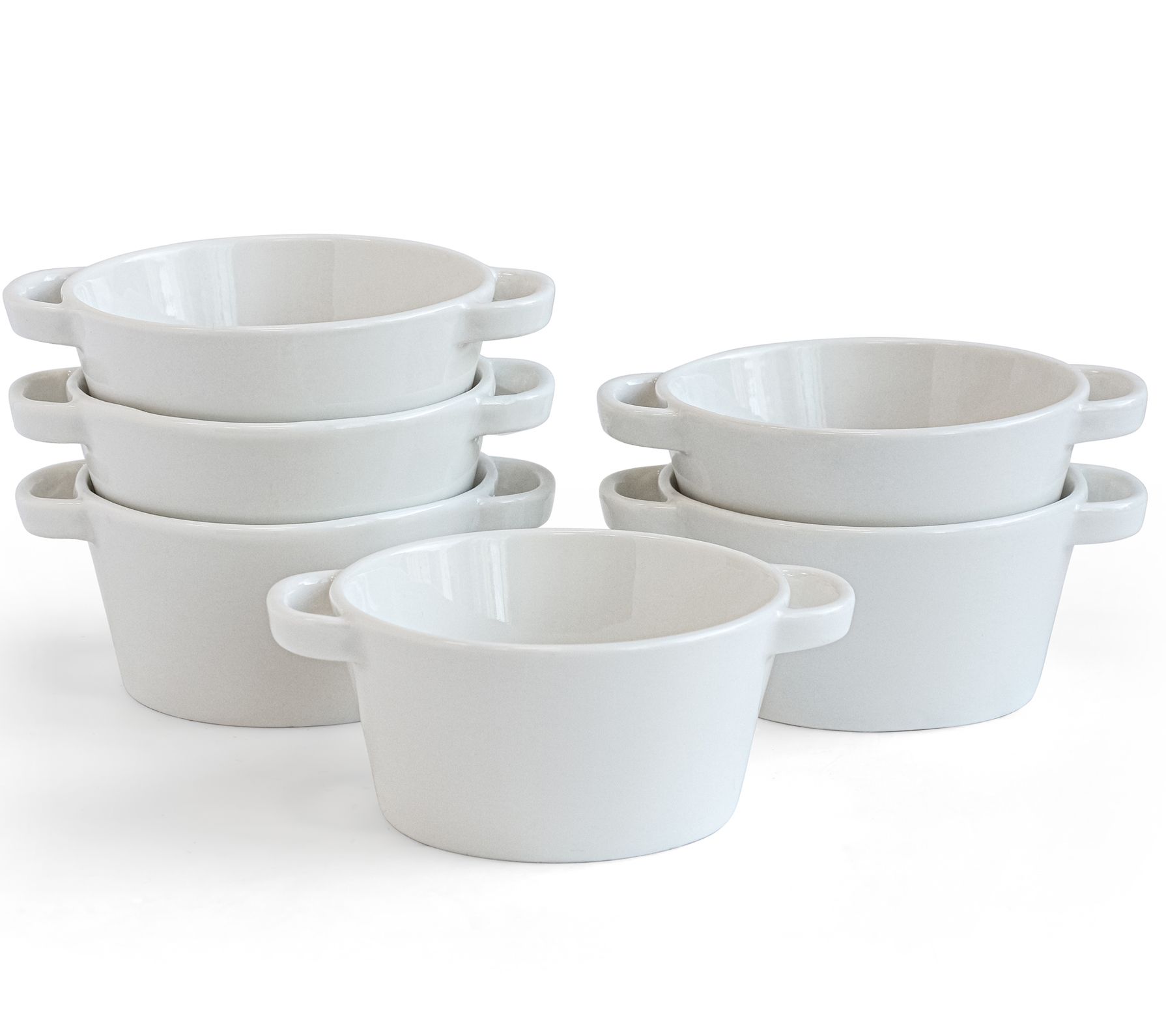 Over & Back Lily Set of 6 Ramekins with Handles - QVC.com