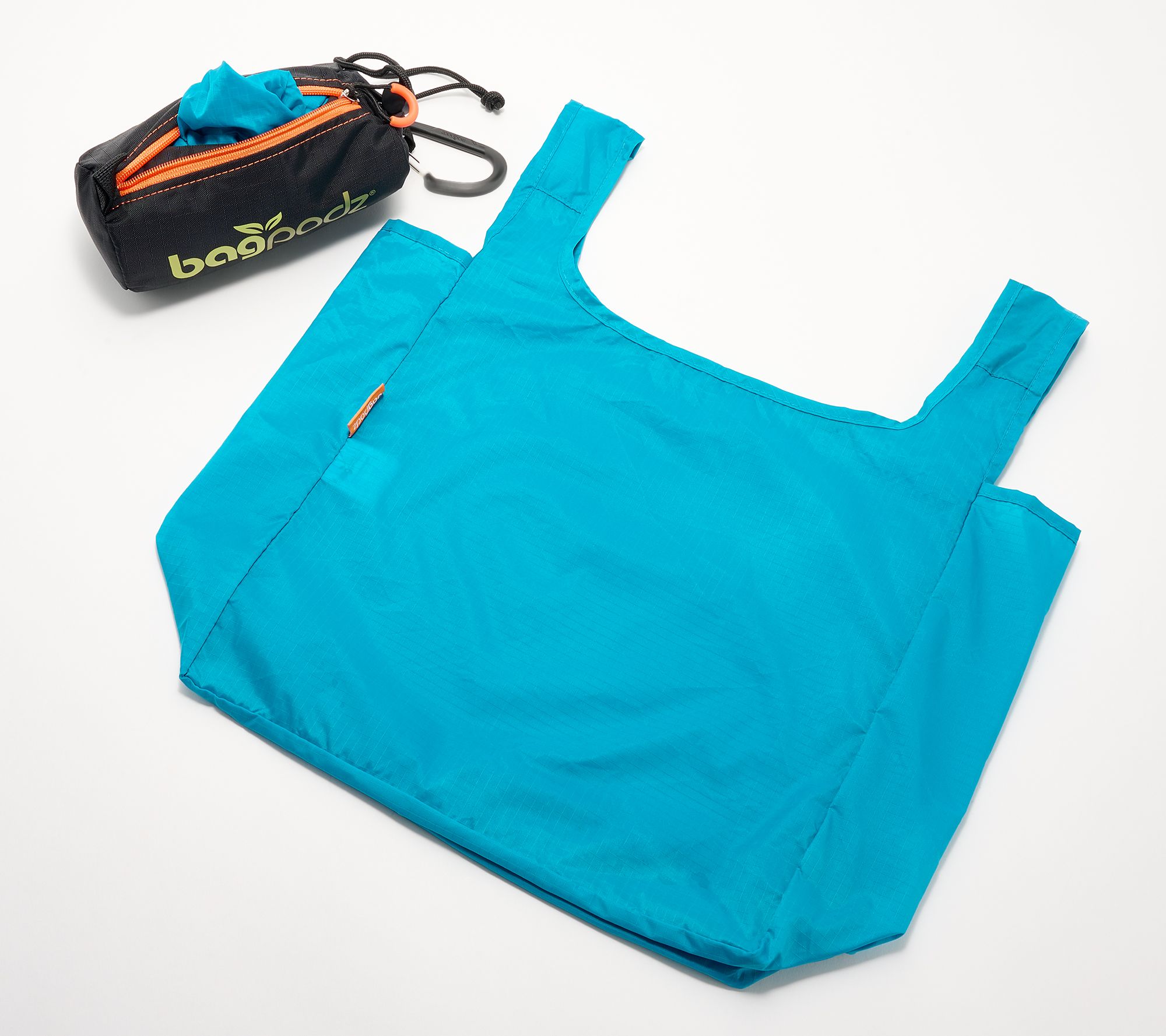 BagPodz Set of 6 Nylon Shopping Bags w/ Storage Pod & Clip