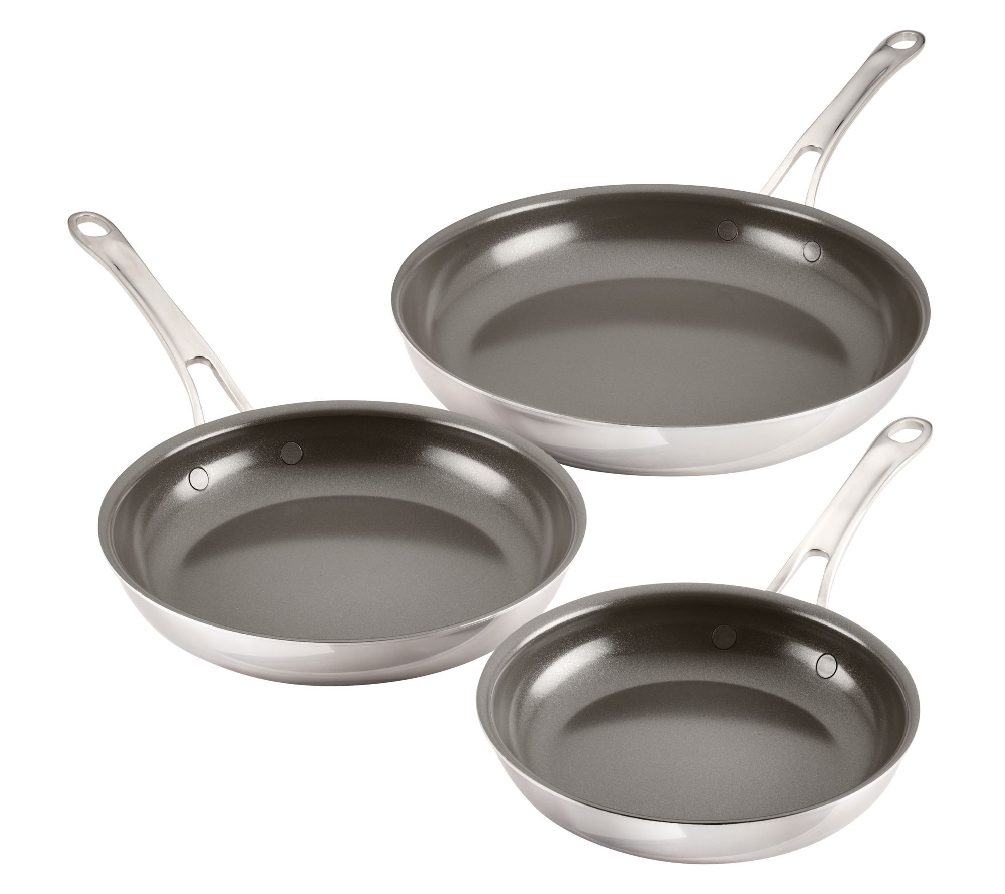 EverLast Ceramic Nonstick 3-Piece Frying Pan Se t