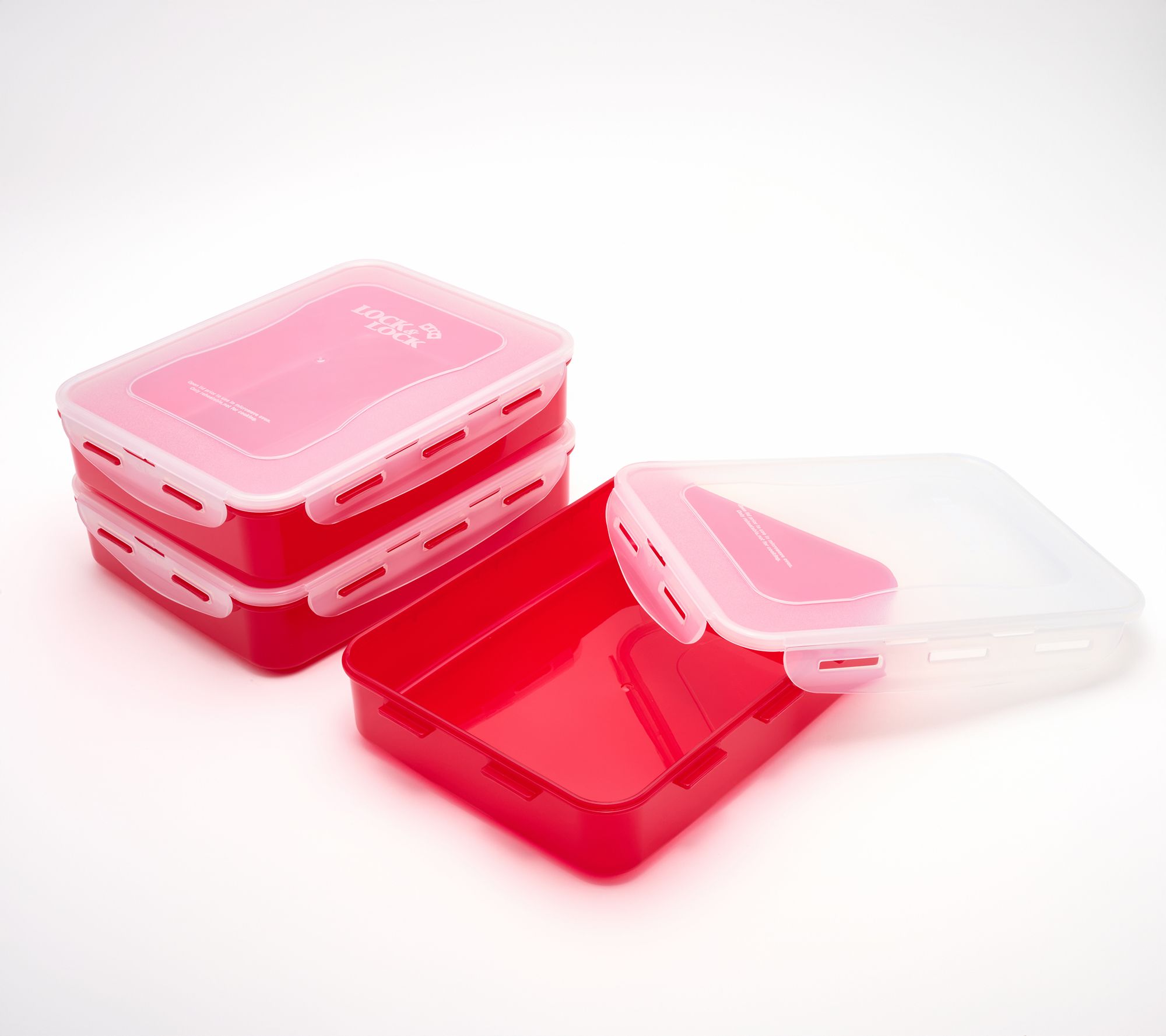 LocknLock Set of 3 Colored Body Rectangle Containers