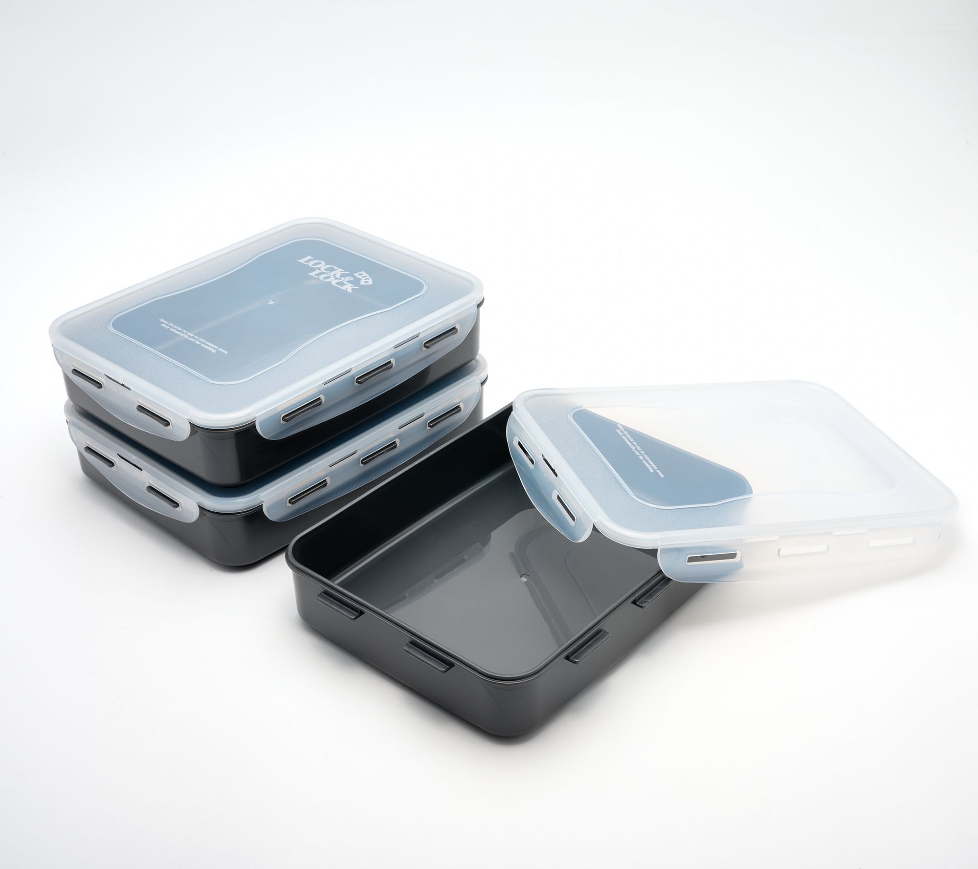 LocknLock Set of 3 Colored Body Rectangle Containers